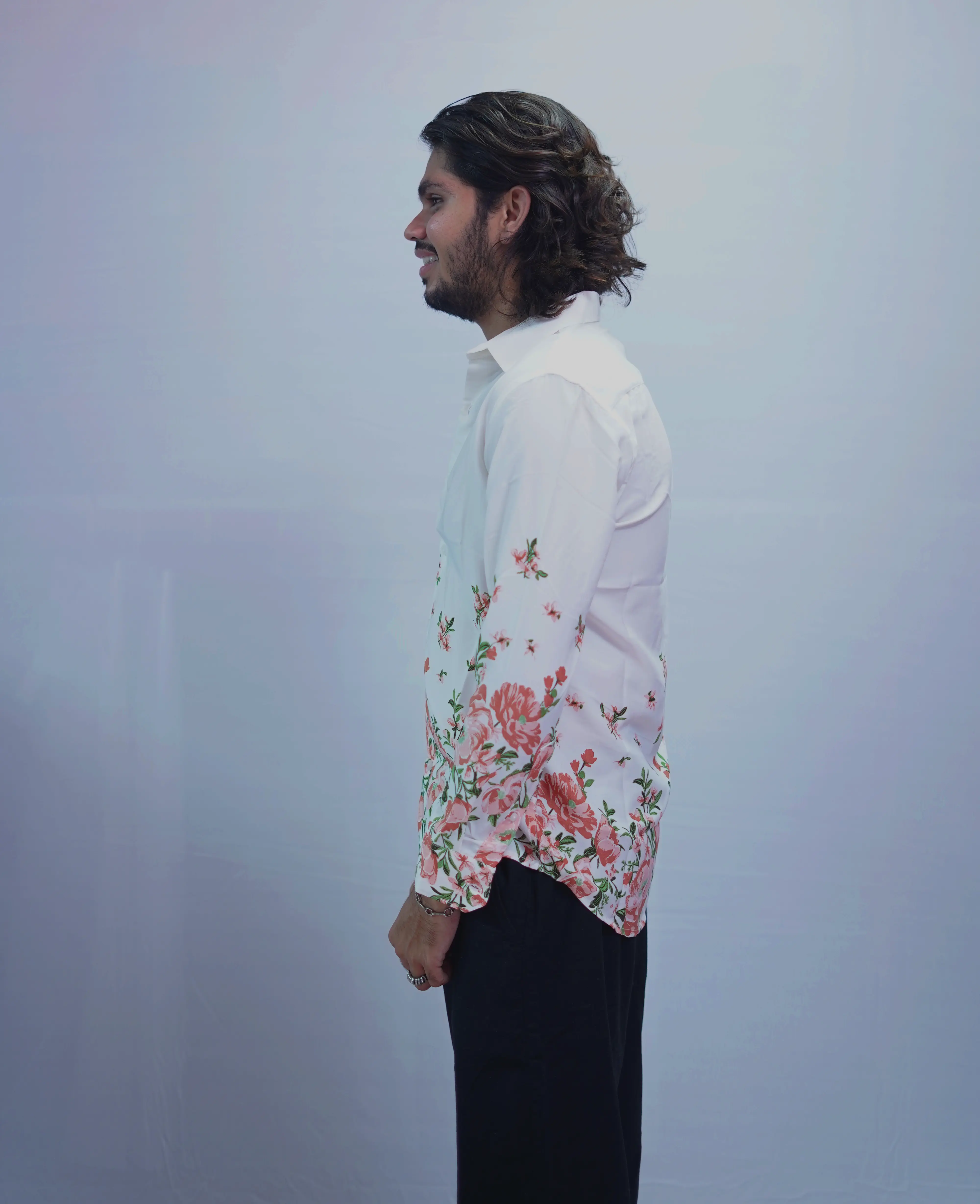 ORANGE BOTTOM PRINTED SHIRT
