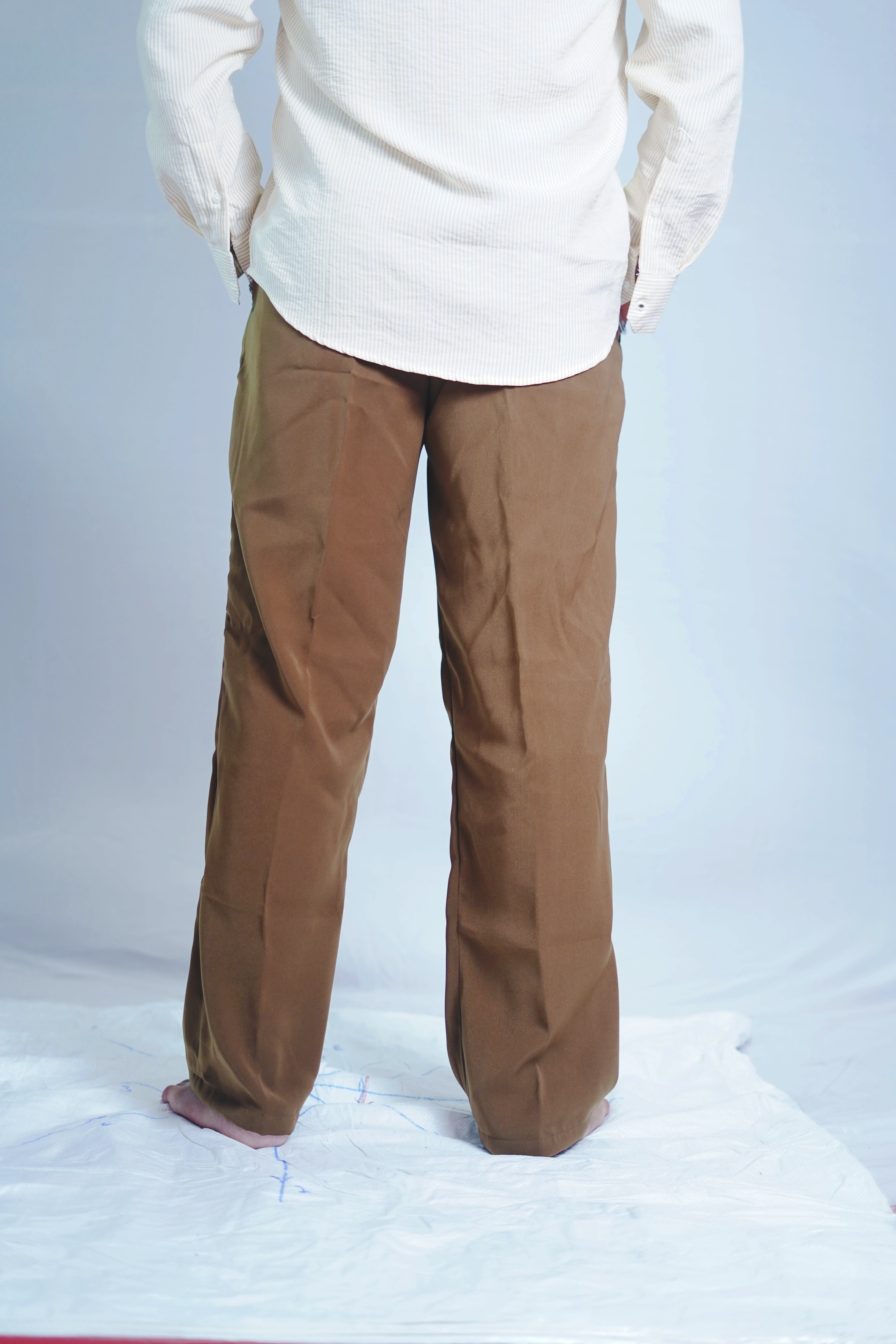 BROWN ARMANI RELAXED FIT PANTS