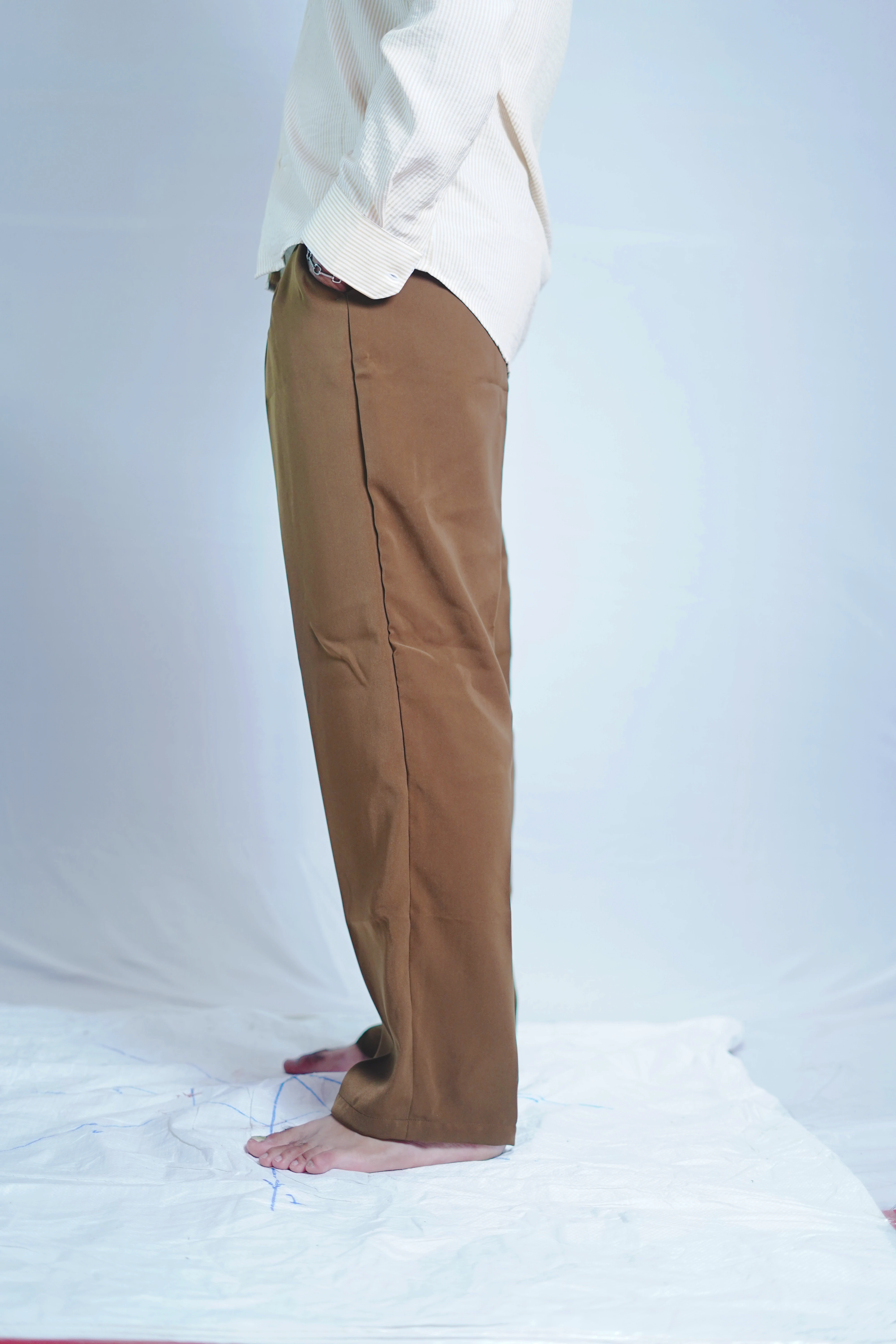 BROWN ARMANI RELAXED FIT PANTS