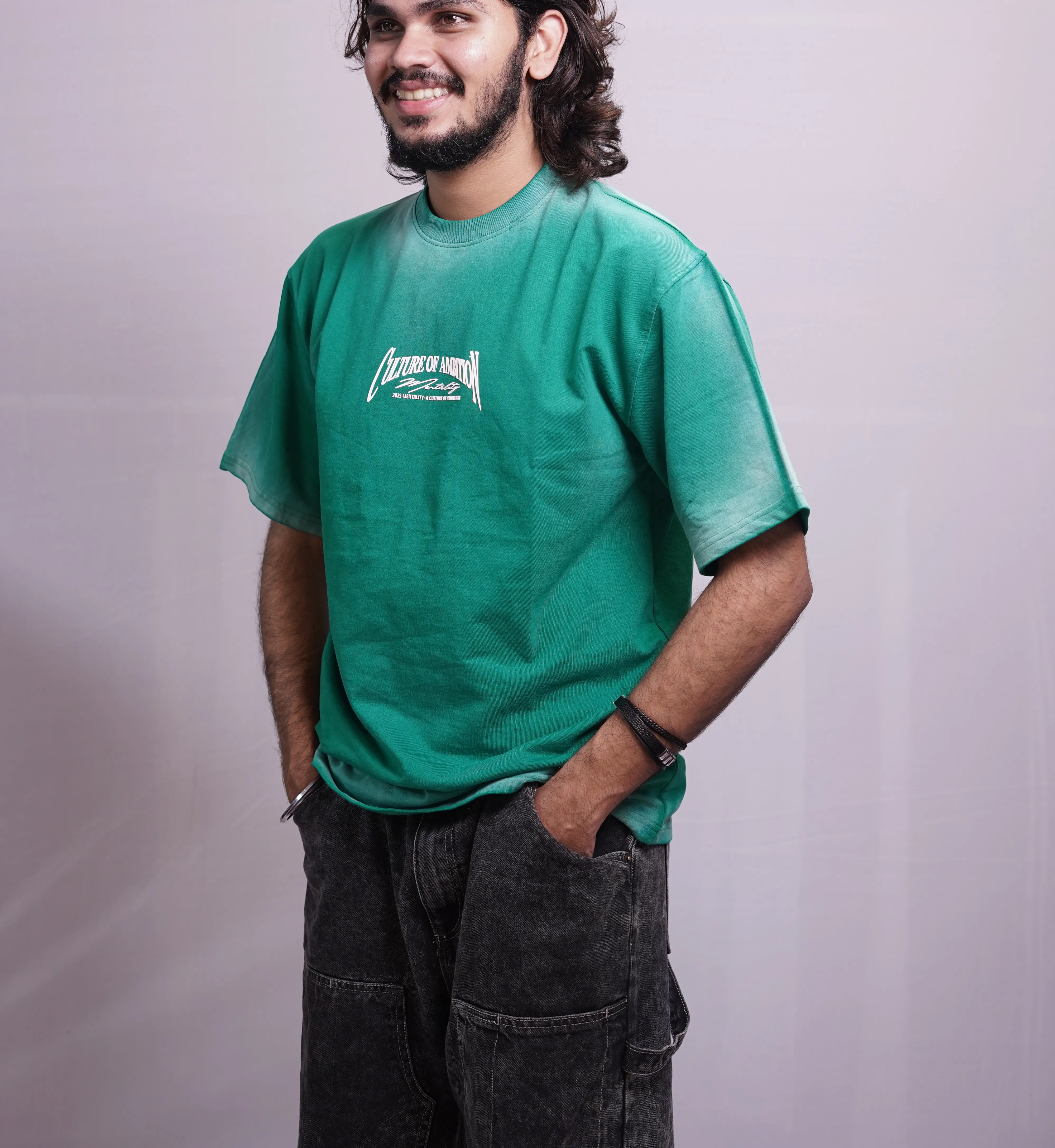 GREEN SPRAY WASH OVERSIZED TEES, photo 1 of 4
