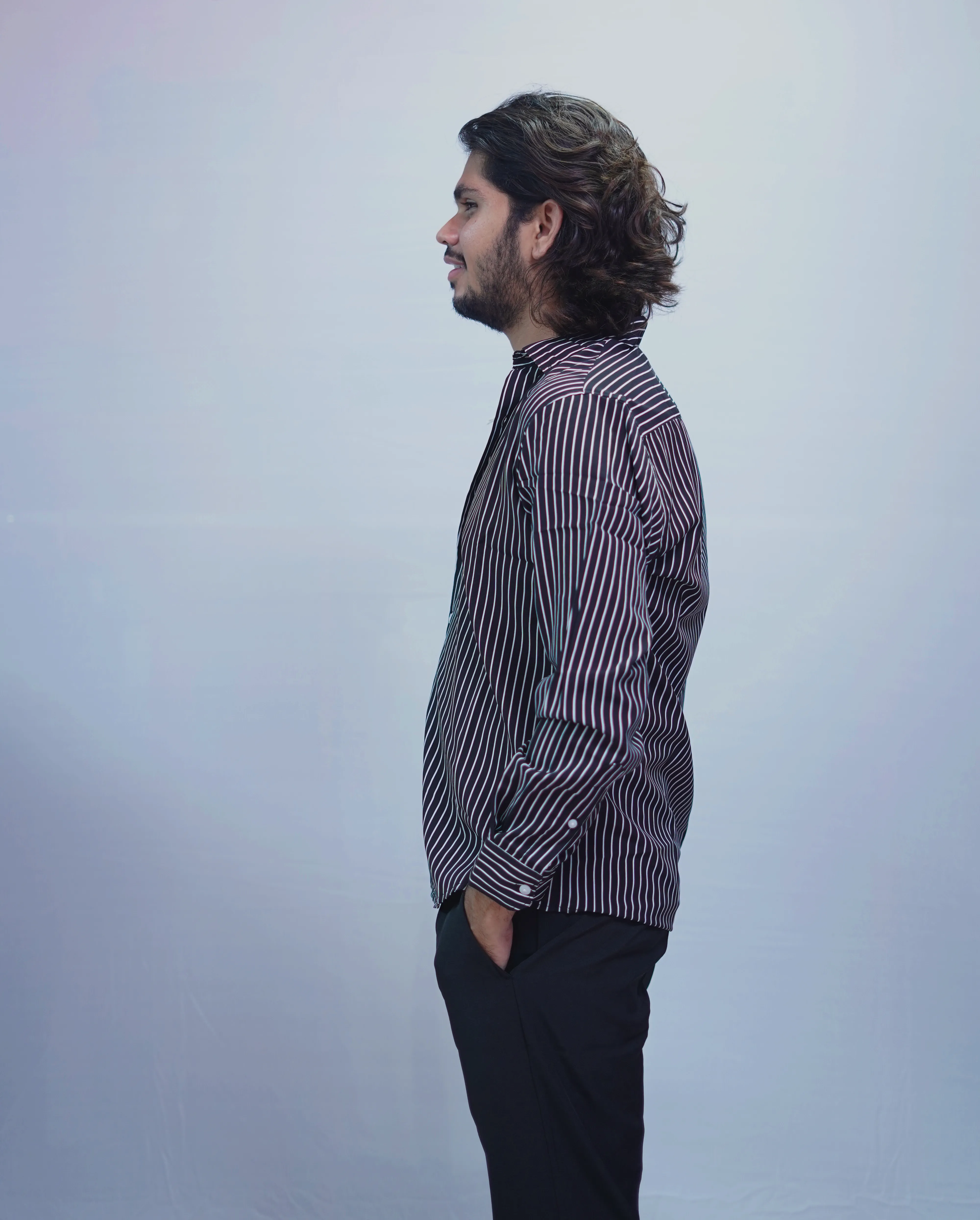 JET BLACK STRIPES SHIRT