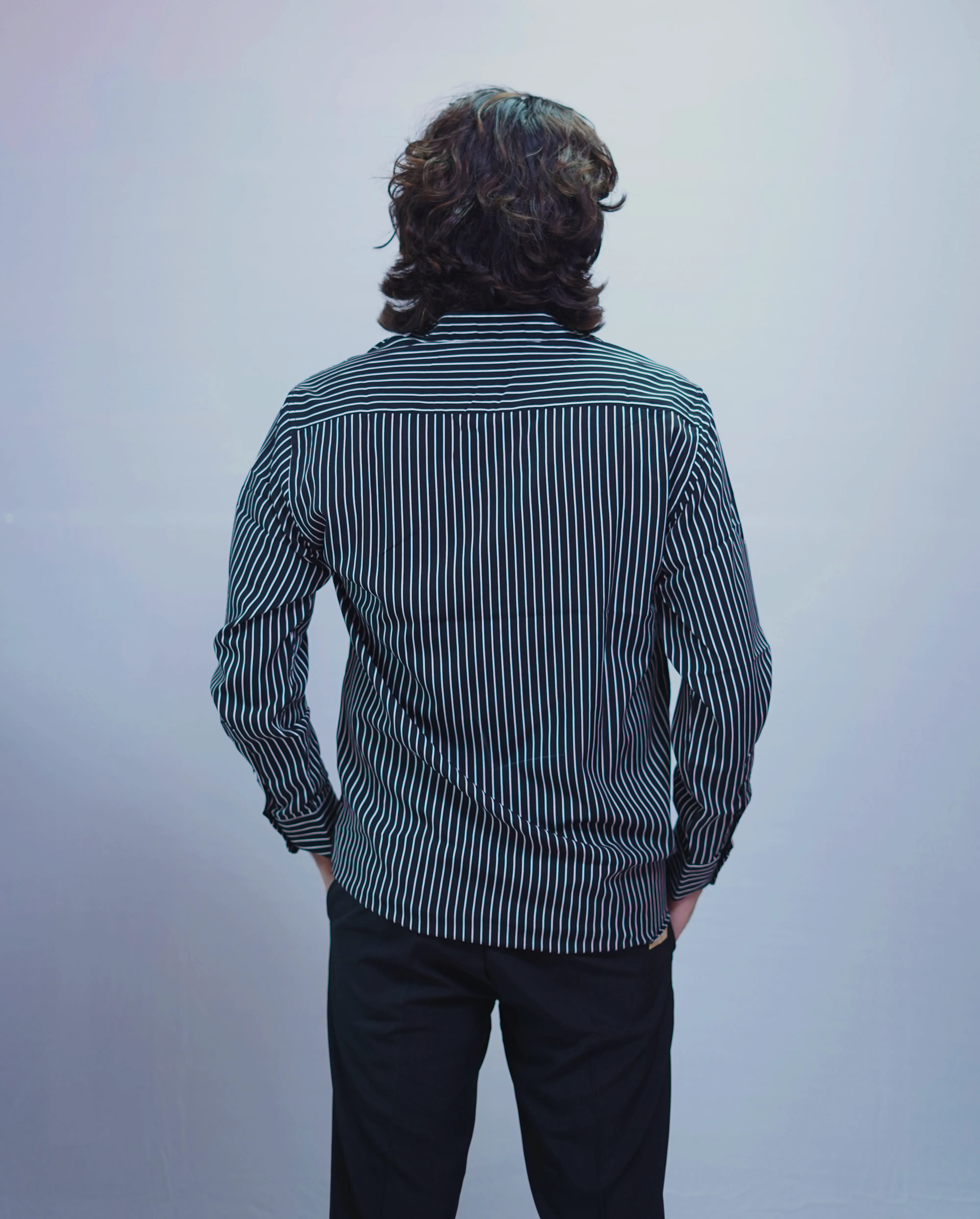 JET BLACK STRIPES SHIRT