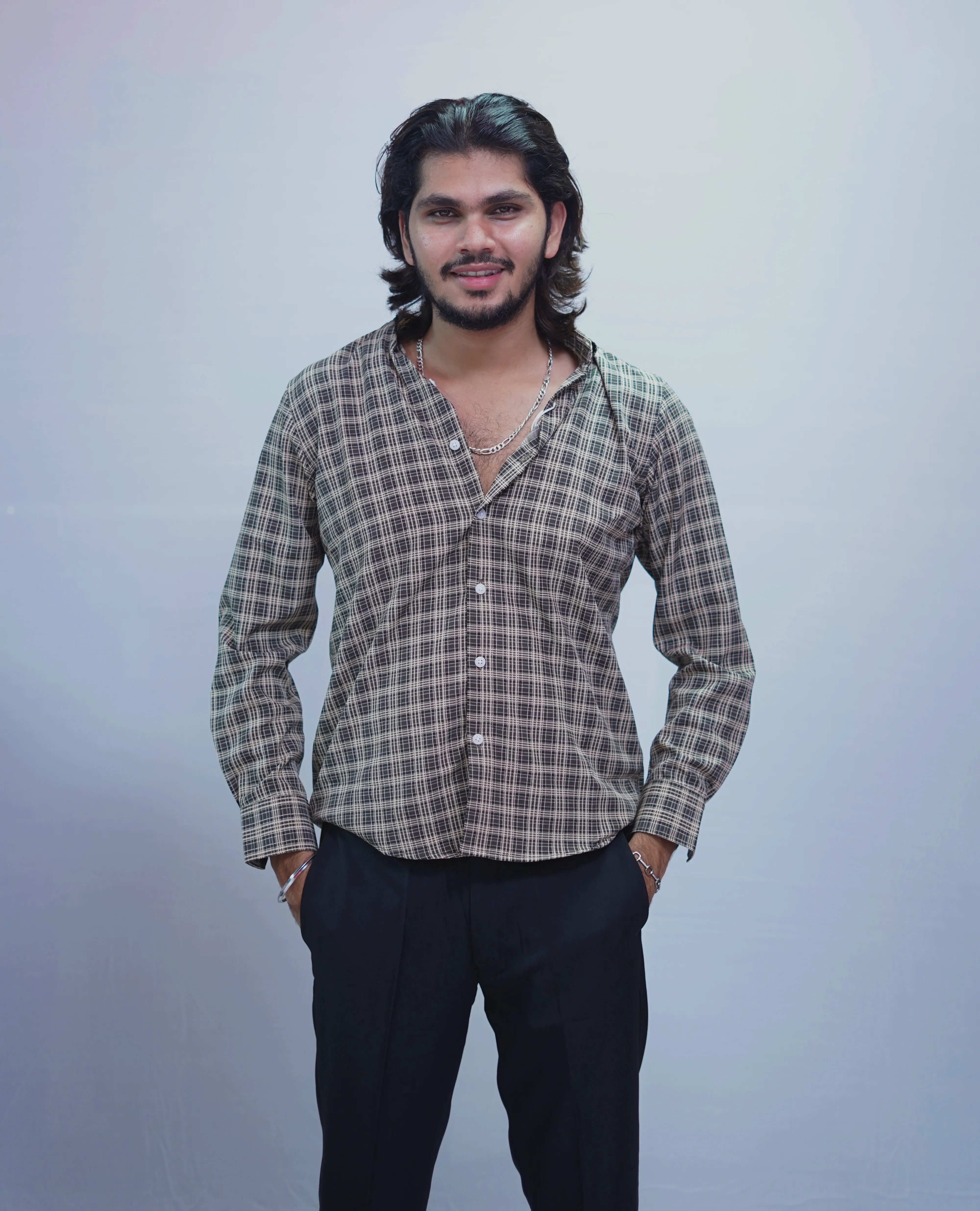 MUSTARD GREEN CHECKED SHIRT