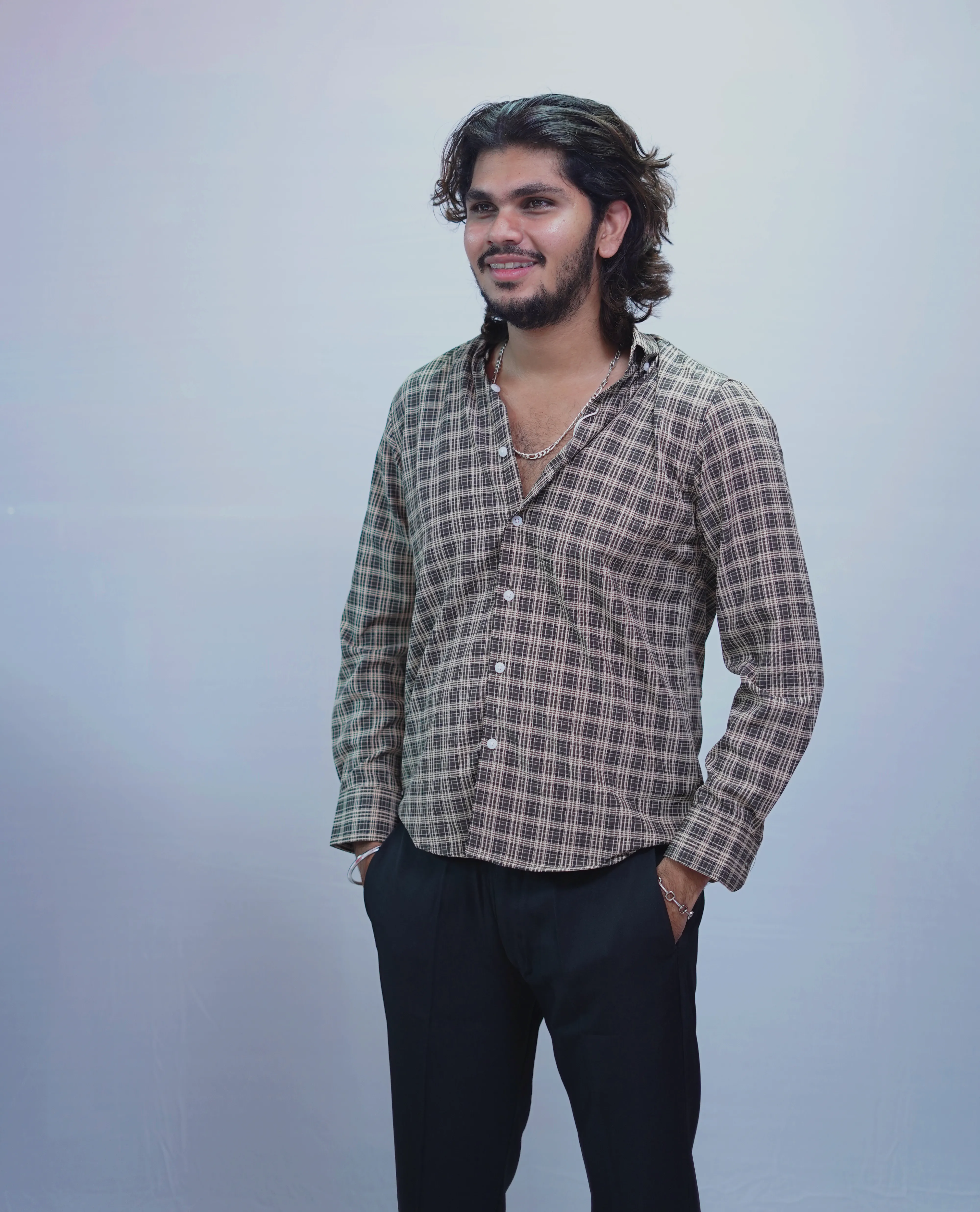 MUSTARD GREEN CHECKED SHIRT