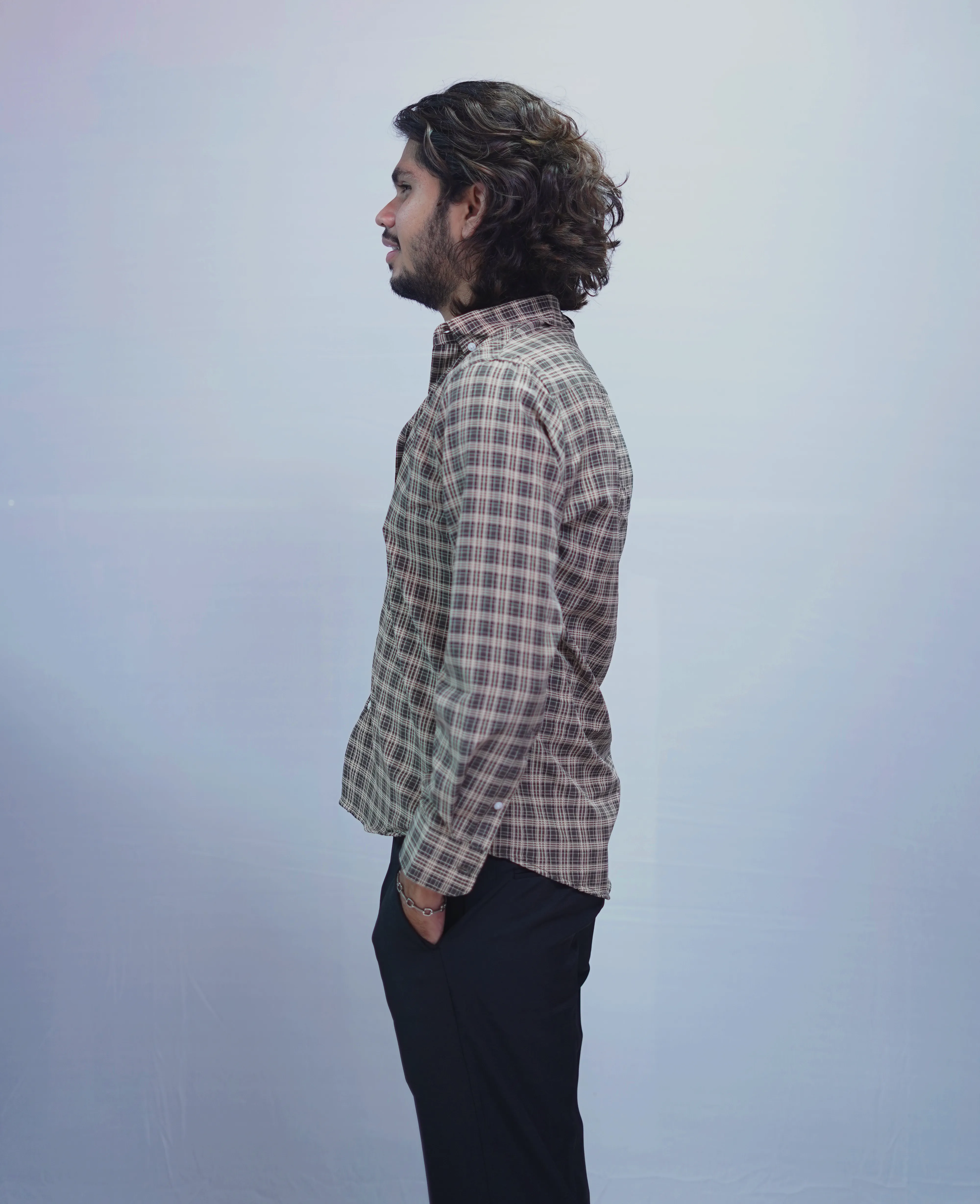 MUSTARD GREEN CHECKED SHIRT