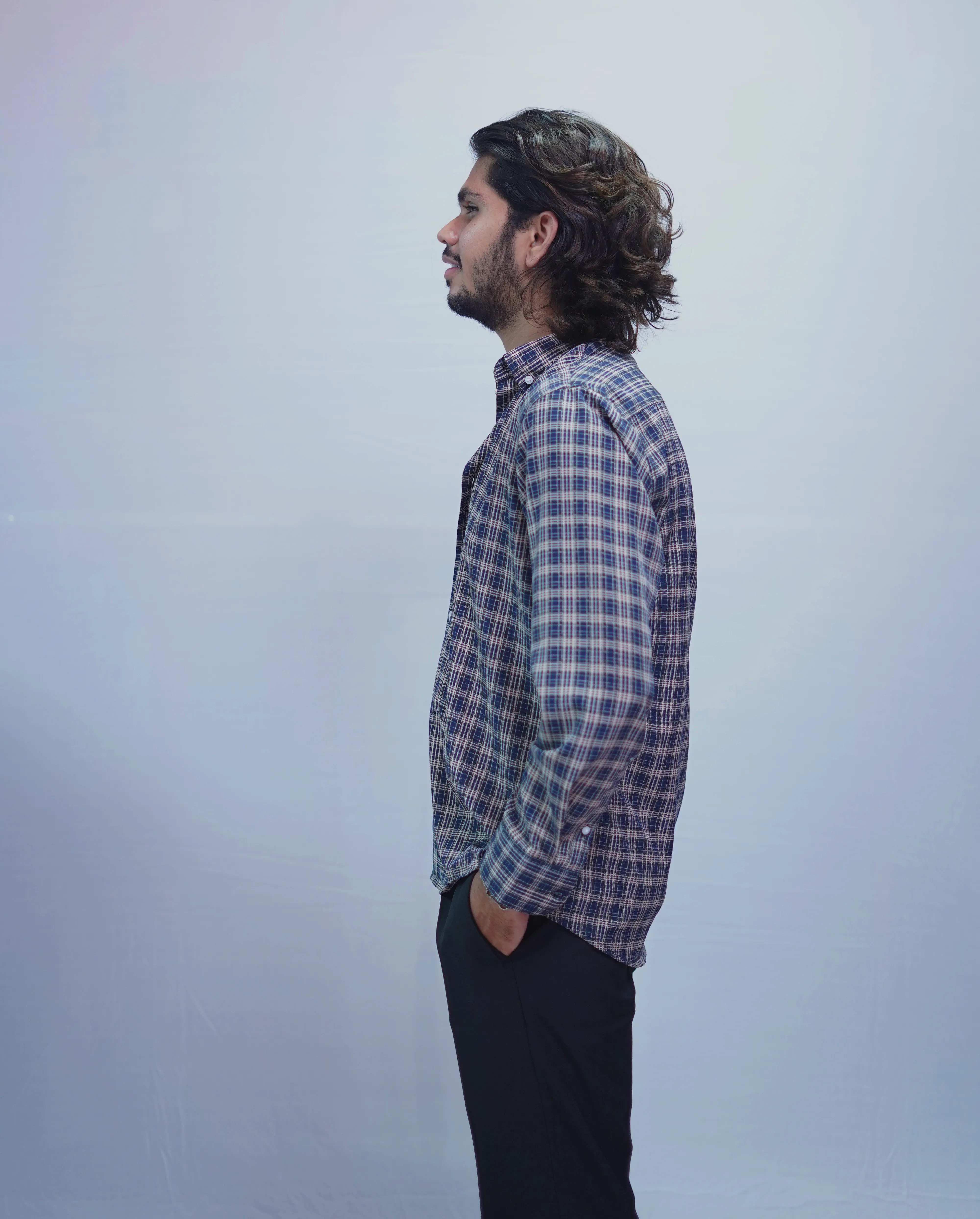 NAVY BLUE CHECKED SHIRT