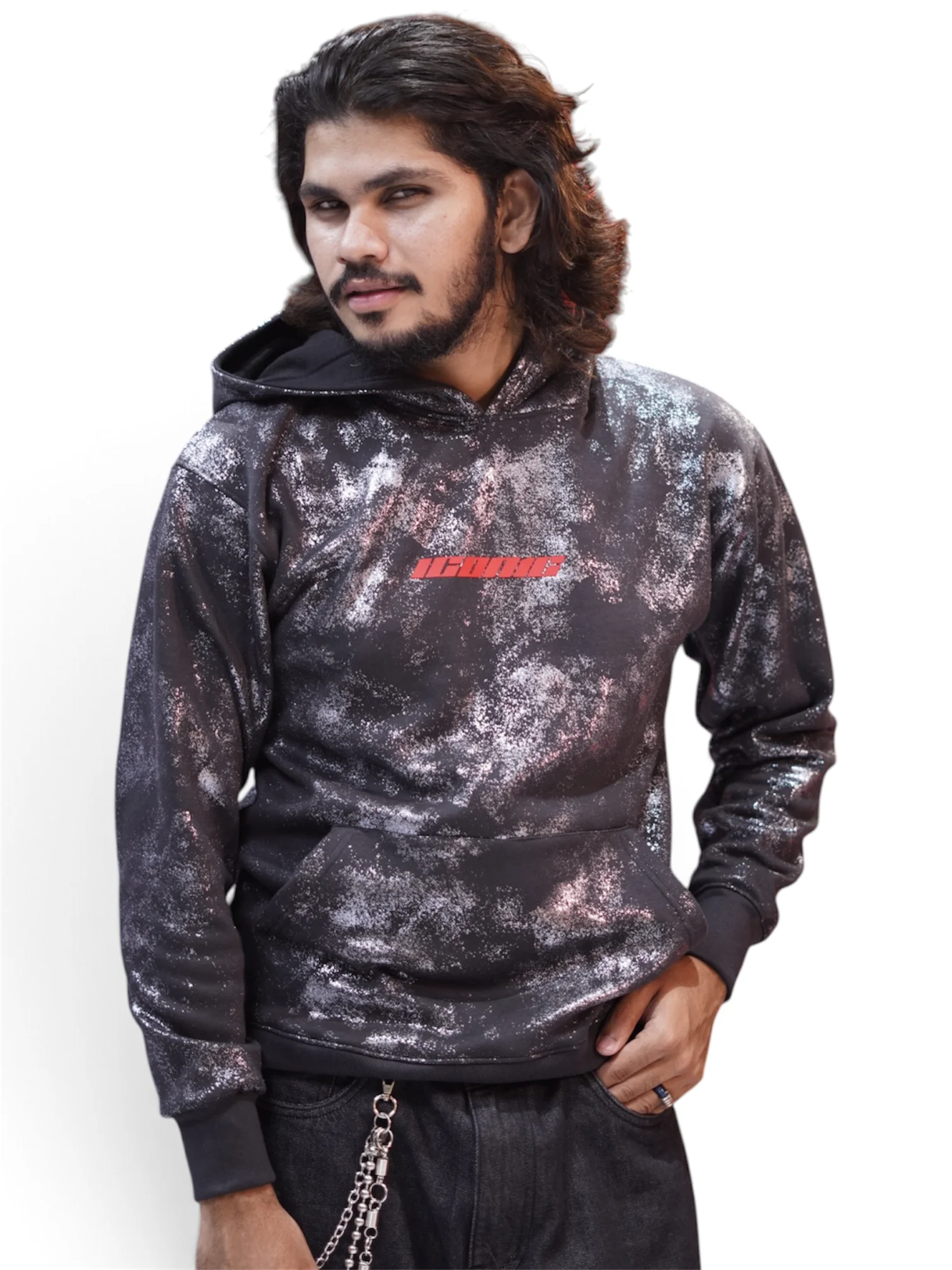 MIDNIGHT METALLIC SPALLTER HOODIE, photo 2 of 3