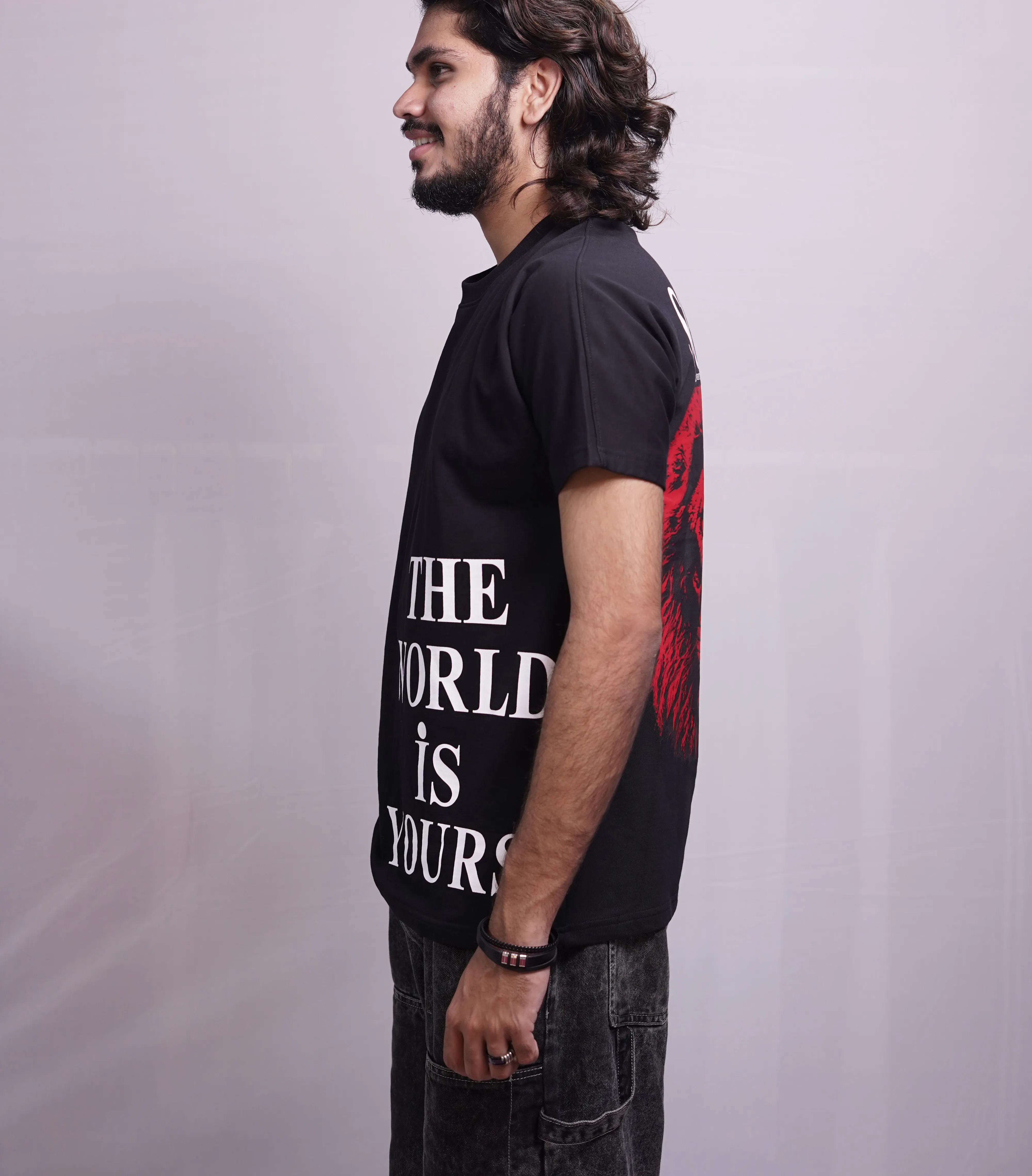 SCARE FACE BLACK OVERSIZED TSHIRT, photo 2 of 4