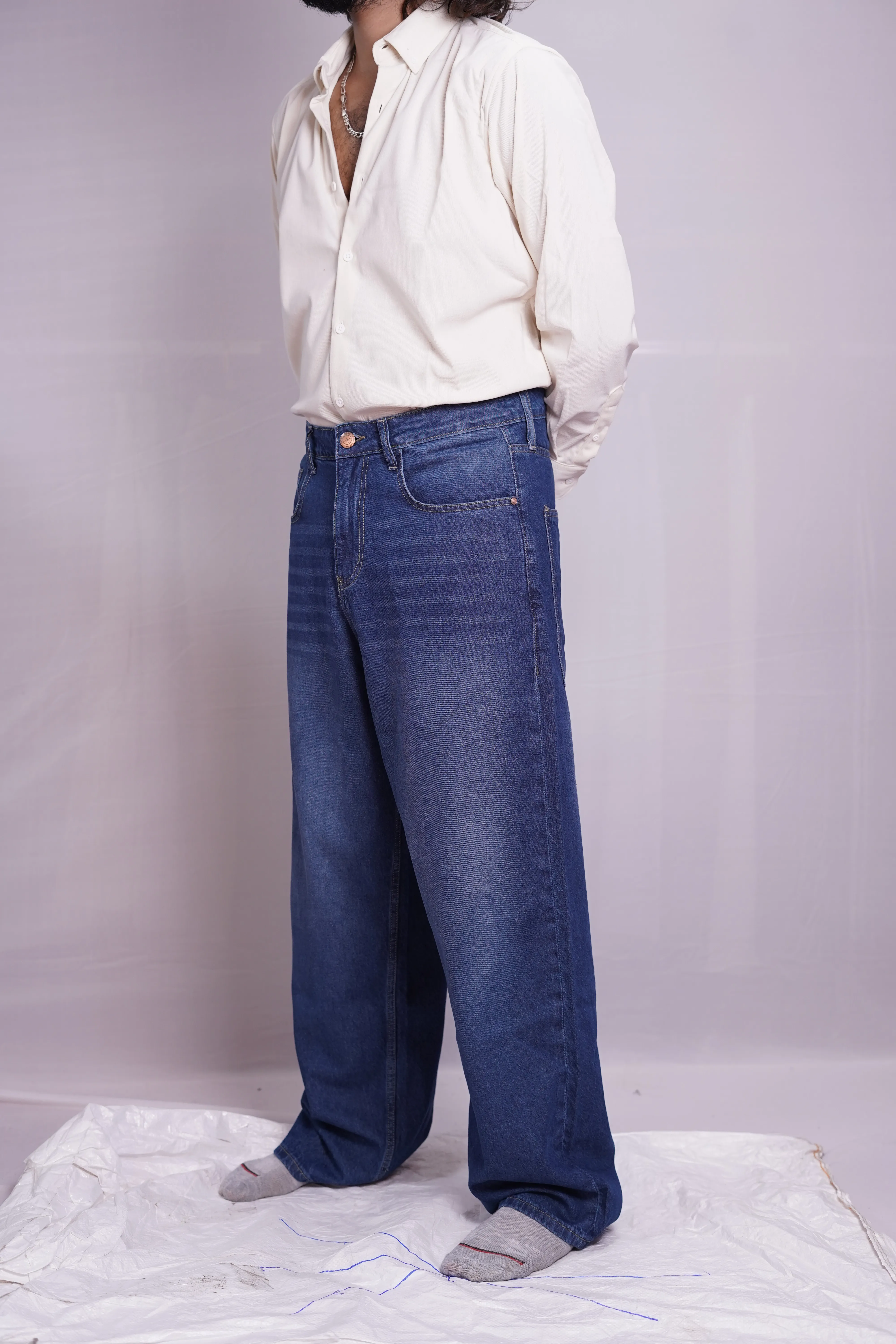 INDIGO BLUE BAGGY DENIM PANT