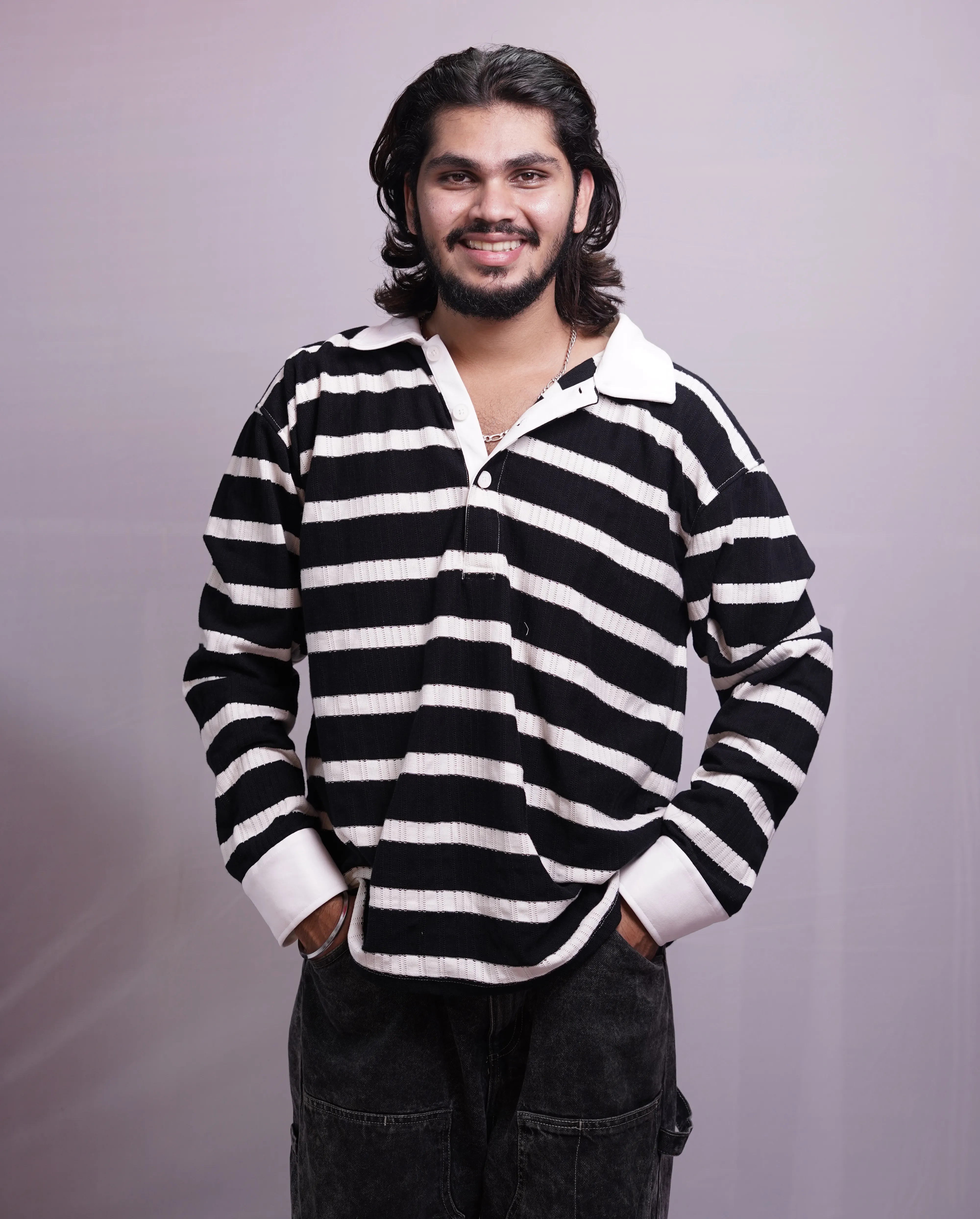 JET BLACK COLLAR FULLSLEEVE TEES