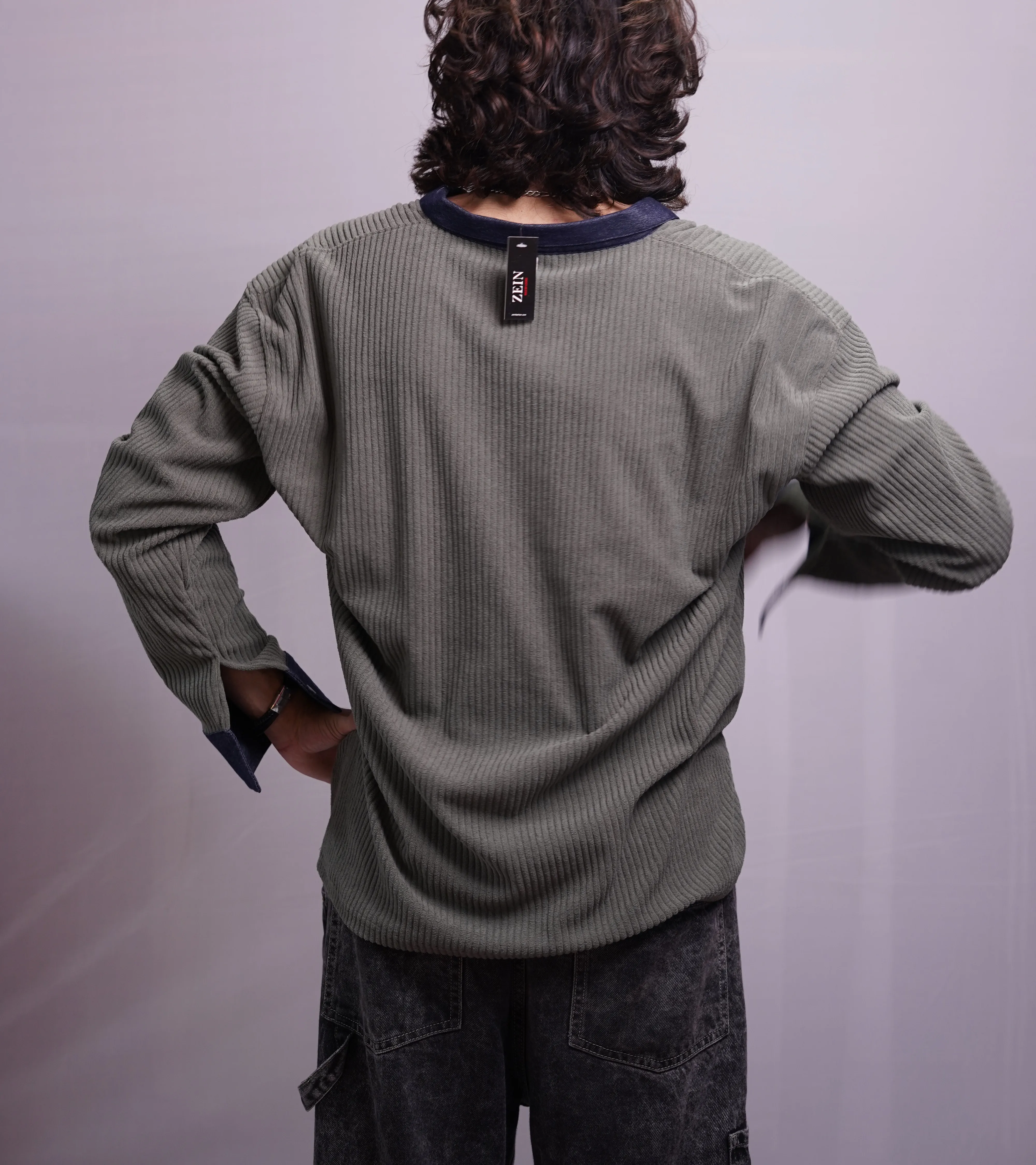 GREEN V NECK DENIM TEES, photo 4 of 4