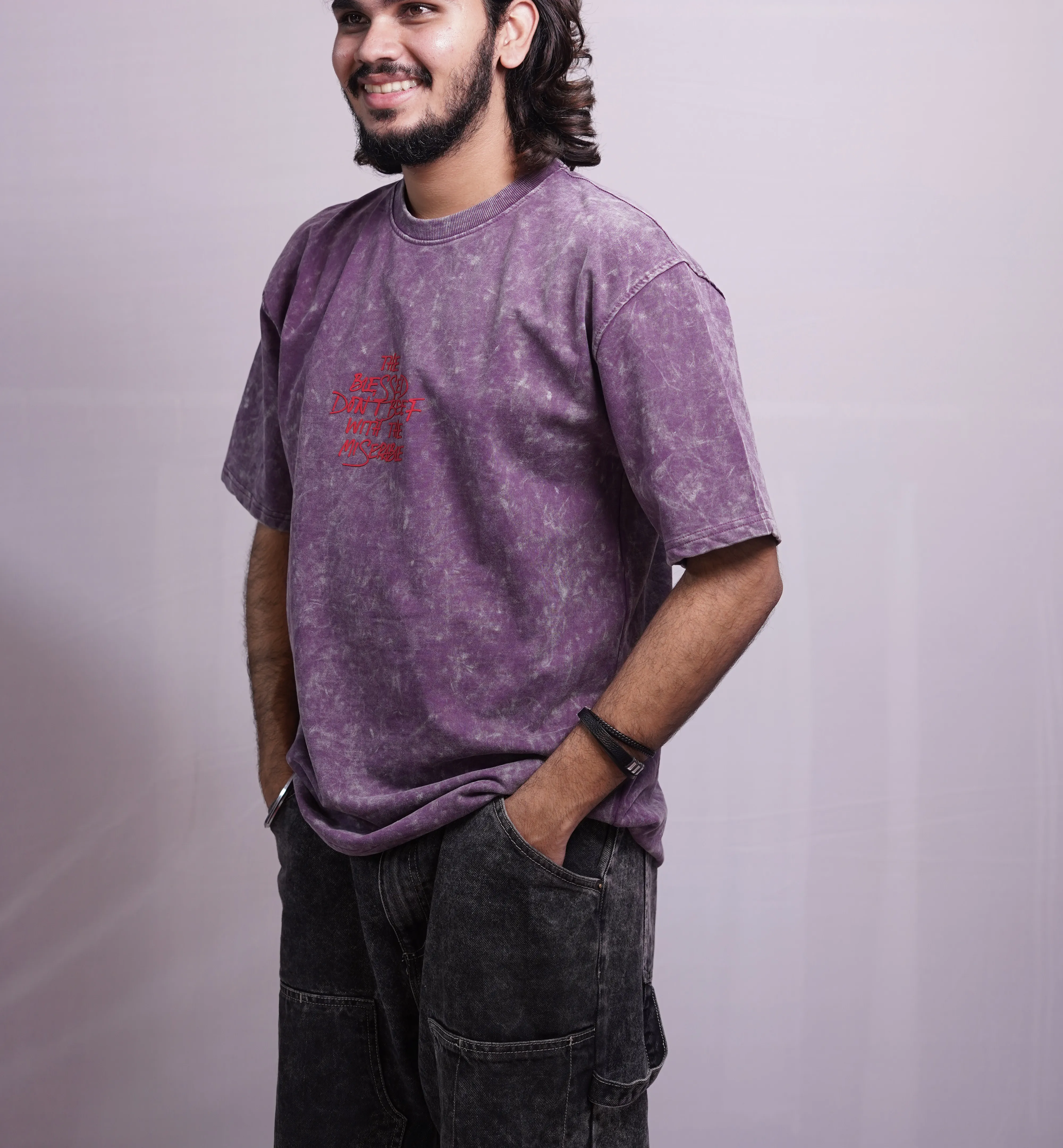 VIOLET PRAISE THE LORD WASHED OVERSIZED TSHIRT, photo 1 of 4