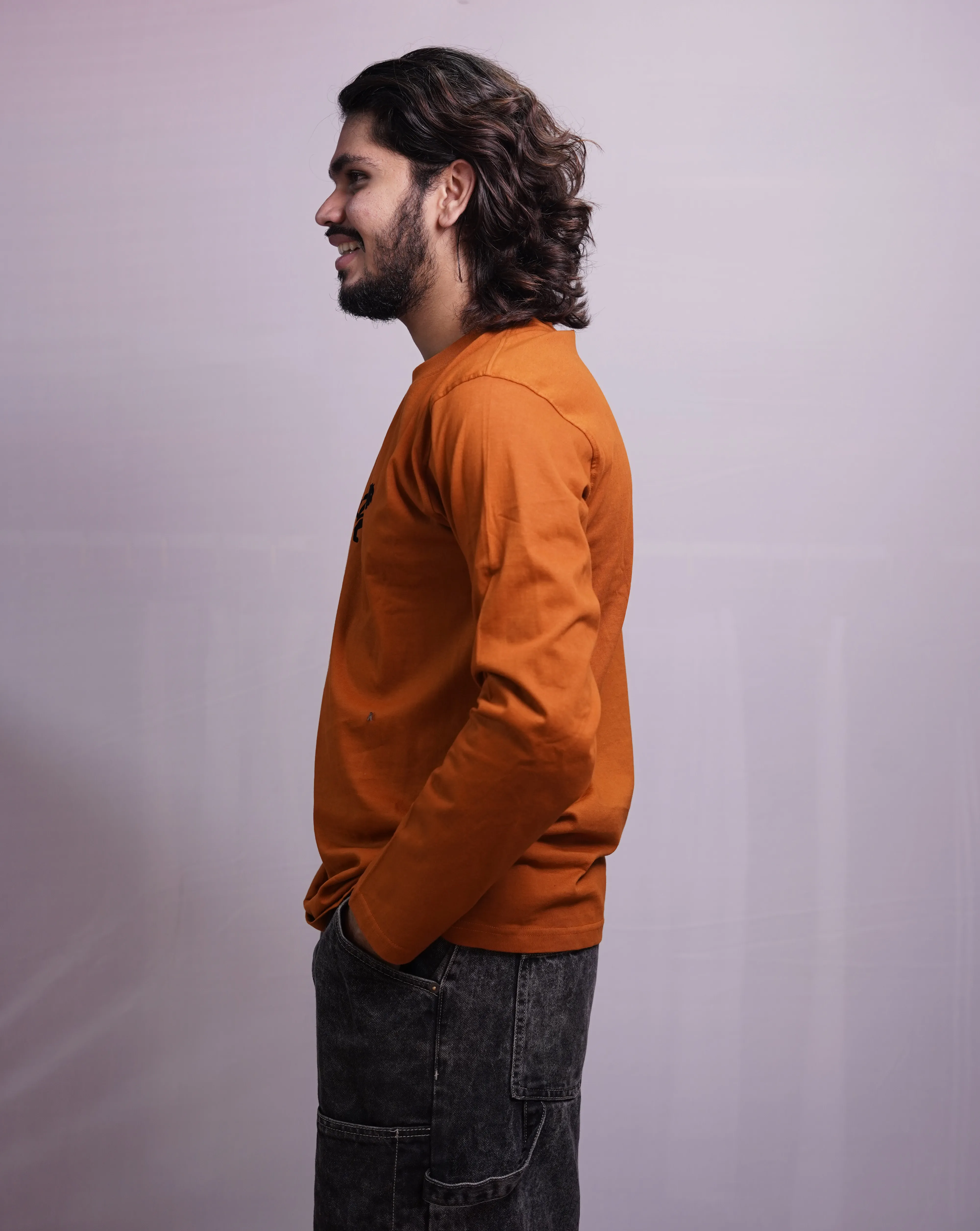 RUST ORANGE FLOK FULLSLEEVE, photo 3 of 4