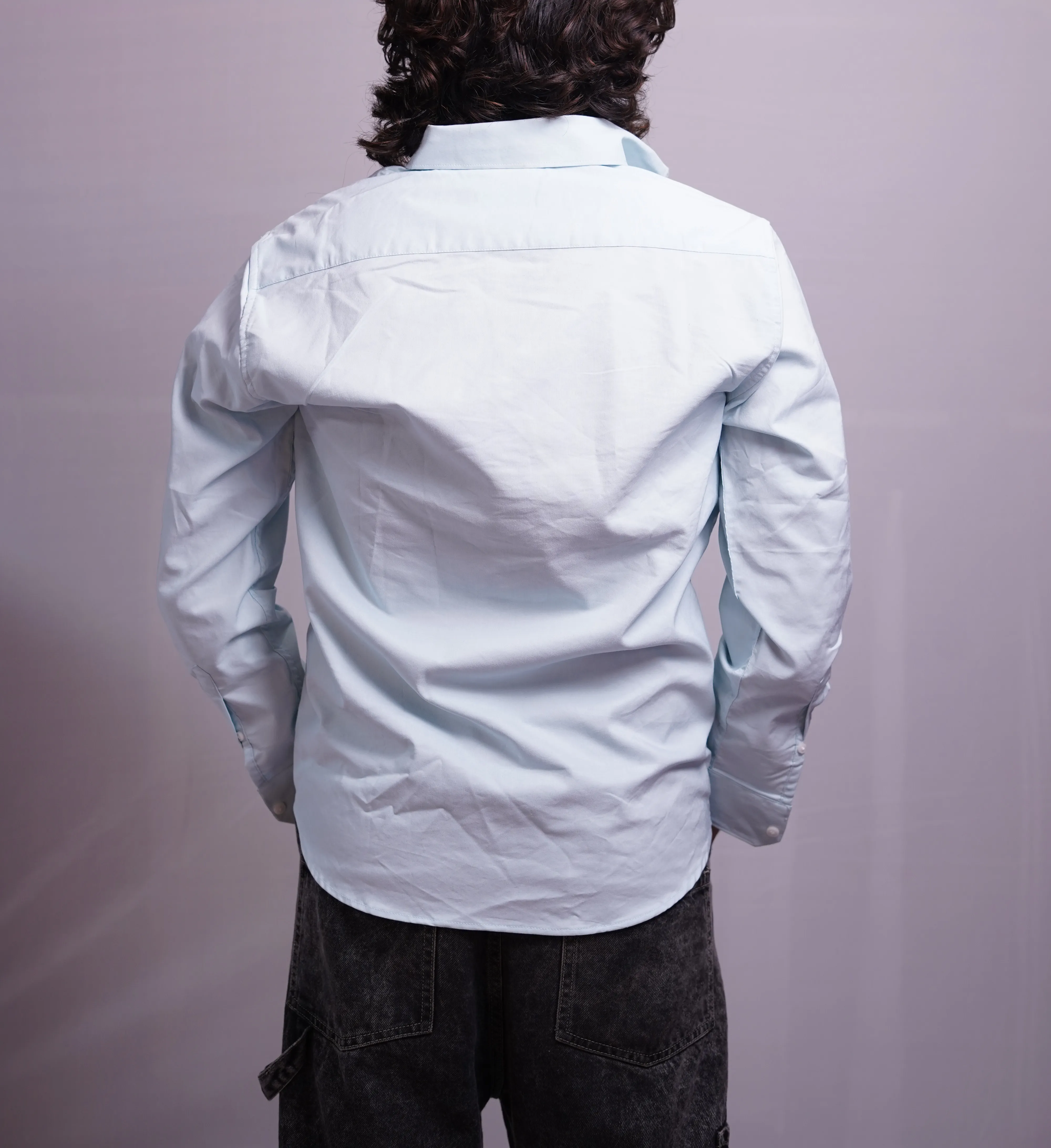 BLUE LINEN PLAIN SHIRT, photo 1 of 4