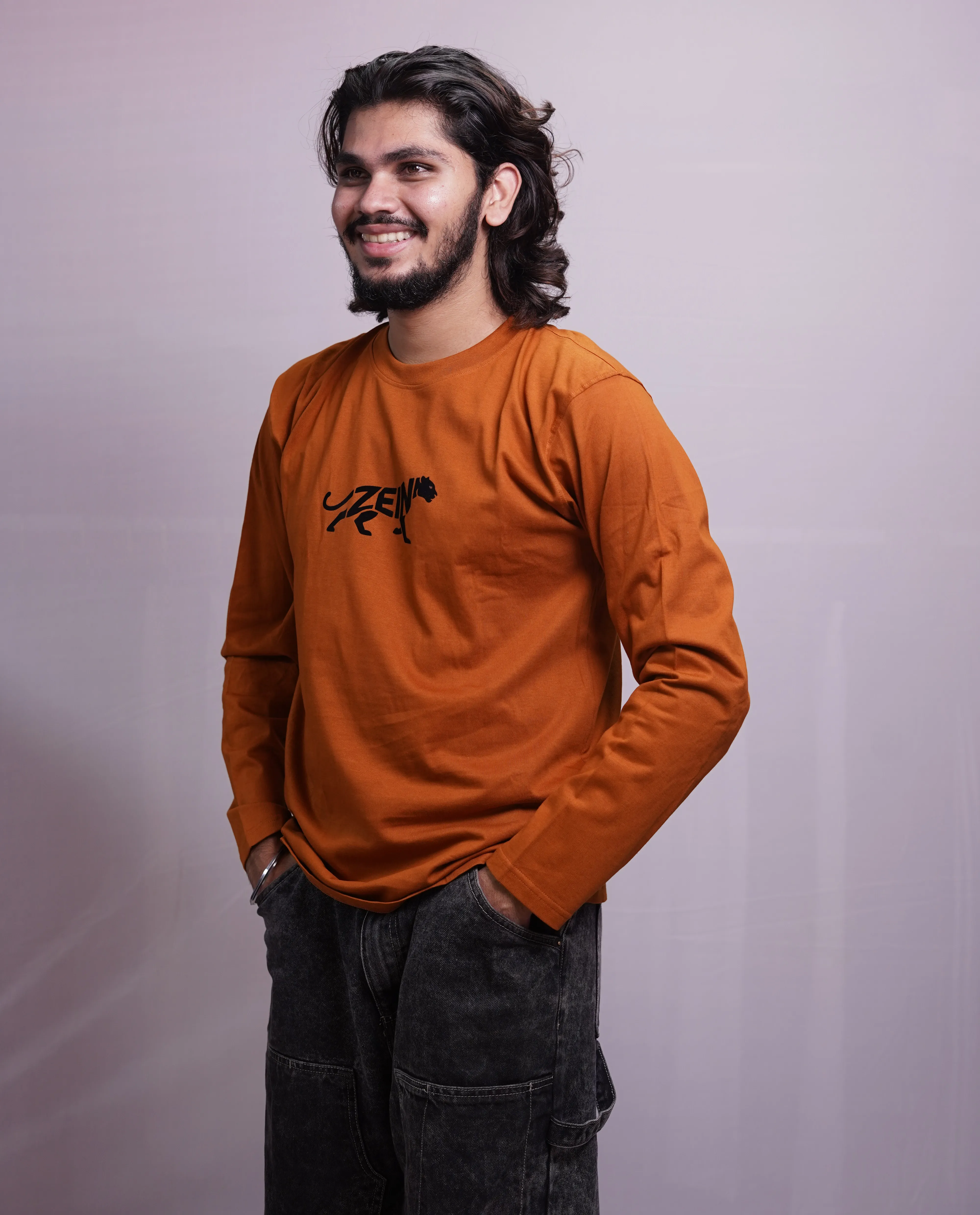 RUST ORANGE FLOK FULLSLEEVE, photo 1 of 4