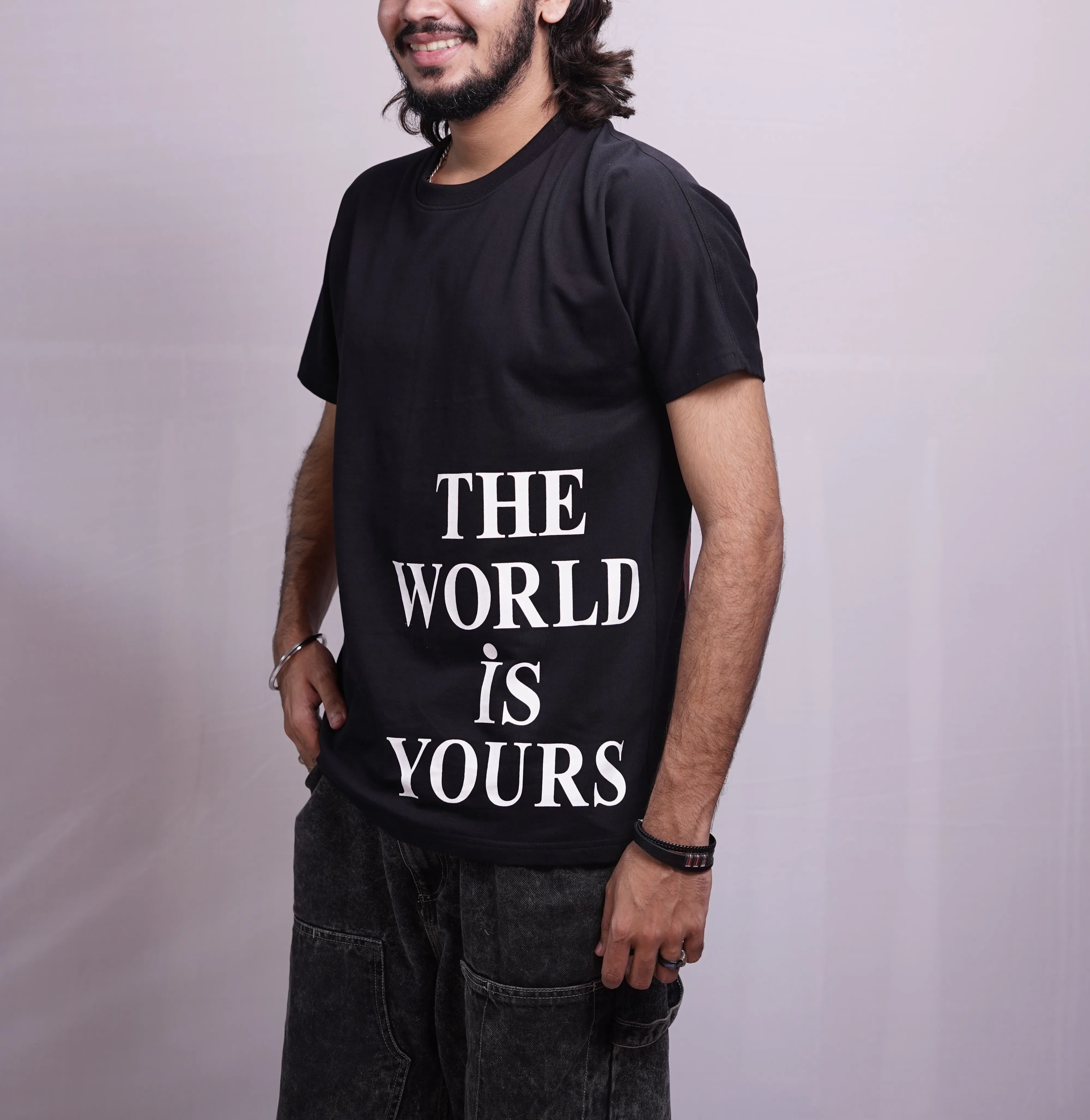 SCARE FACE BLACK OVERSIZED TSHIRT, photo 1 of 4