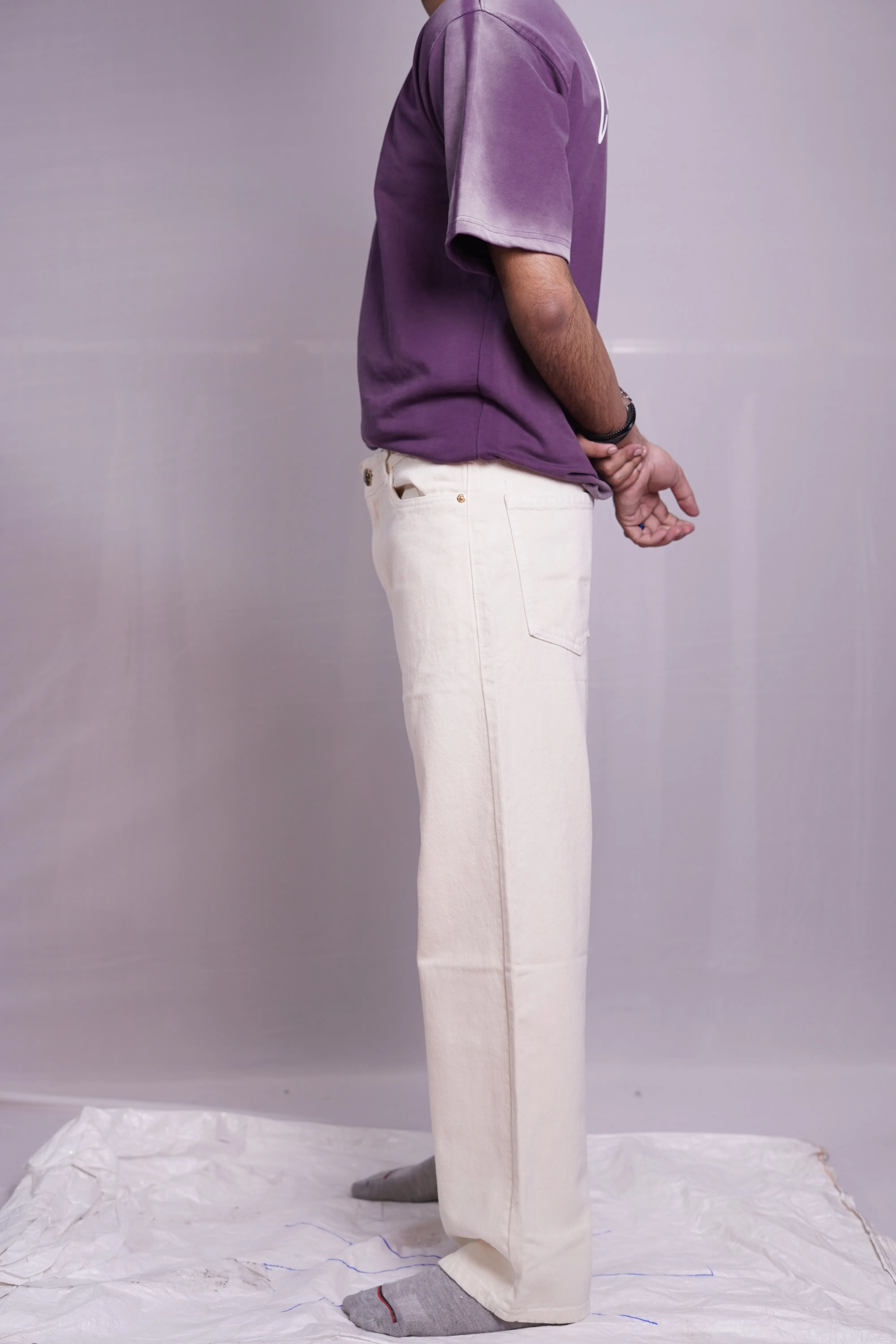 BEIGE BAGGY DEMIN PANT, photo 3 of 4