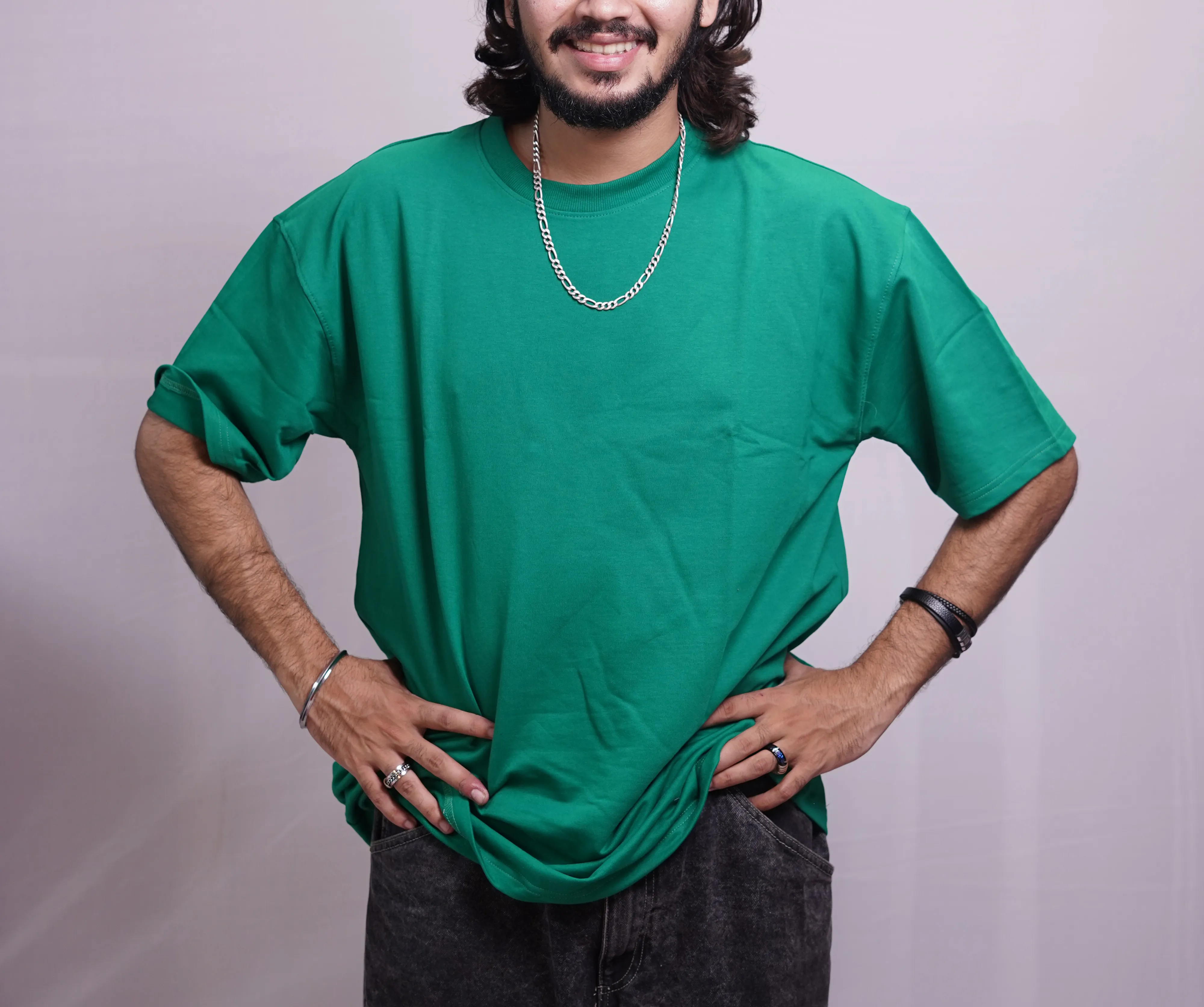 GREEN PLAIN OVERSIZED SHIRT, photo 2 of 3