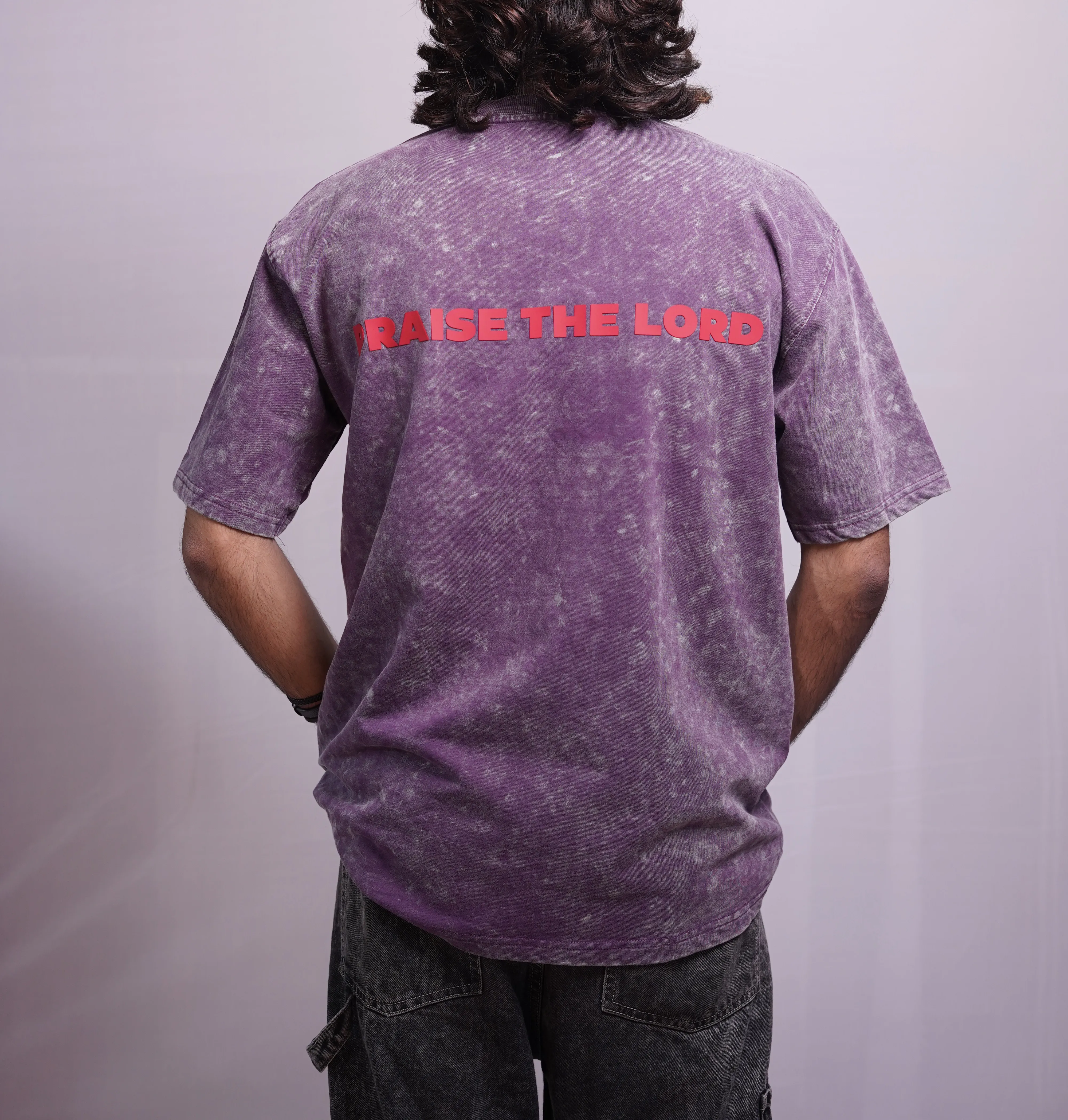 VIOLET PRAISE THE LORD WASHED OVERSIZED TSHIRT, photo 2 of 4