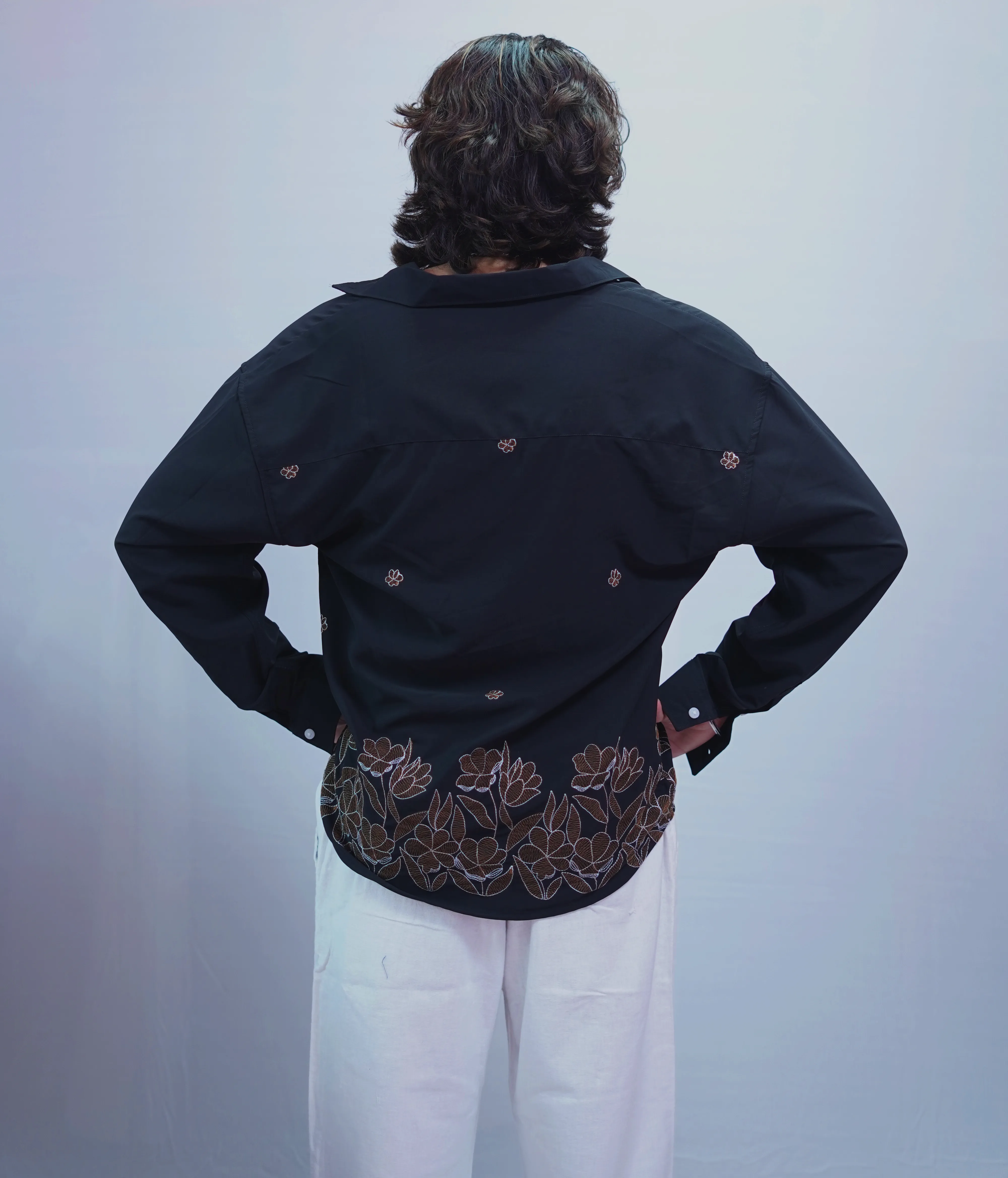 JET BLACK EMBROIDERY SHIRT