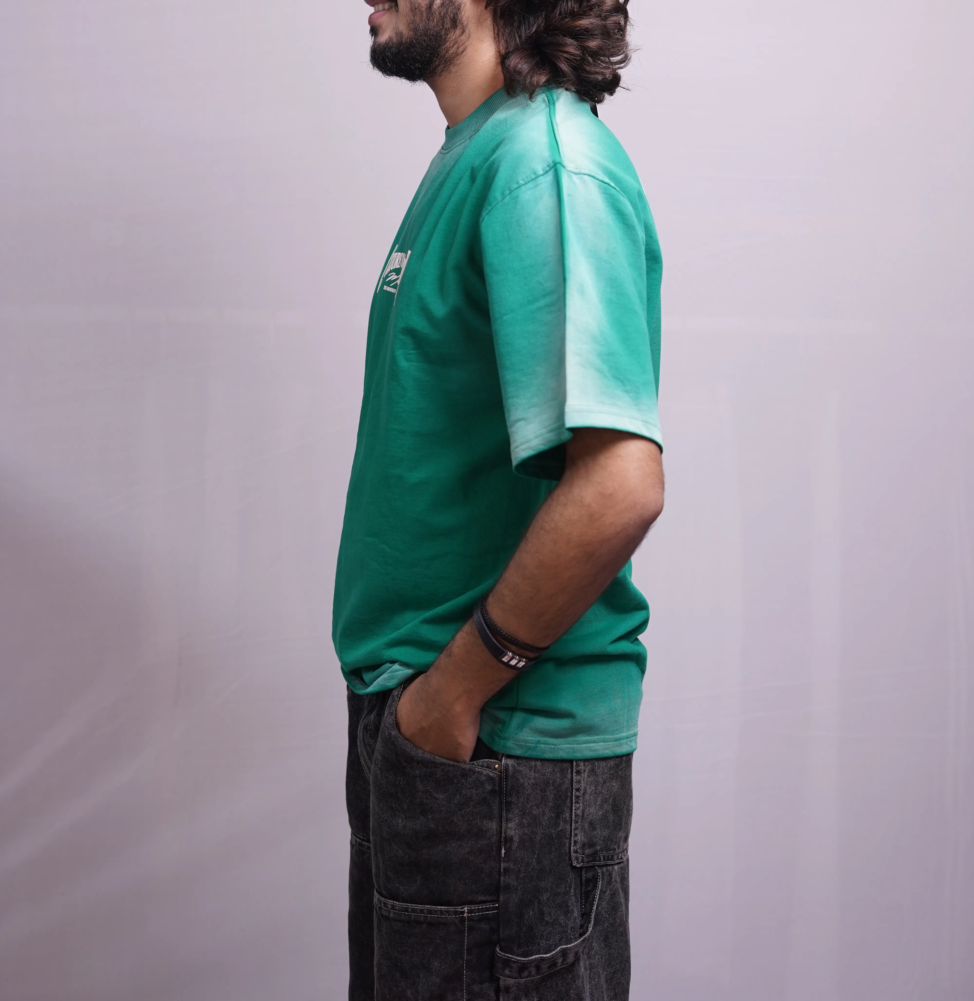 GREEN SPRAY WASH OVERSIZED TEES, photo 2 of 4