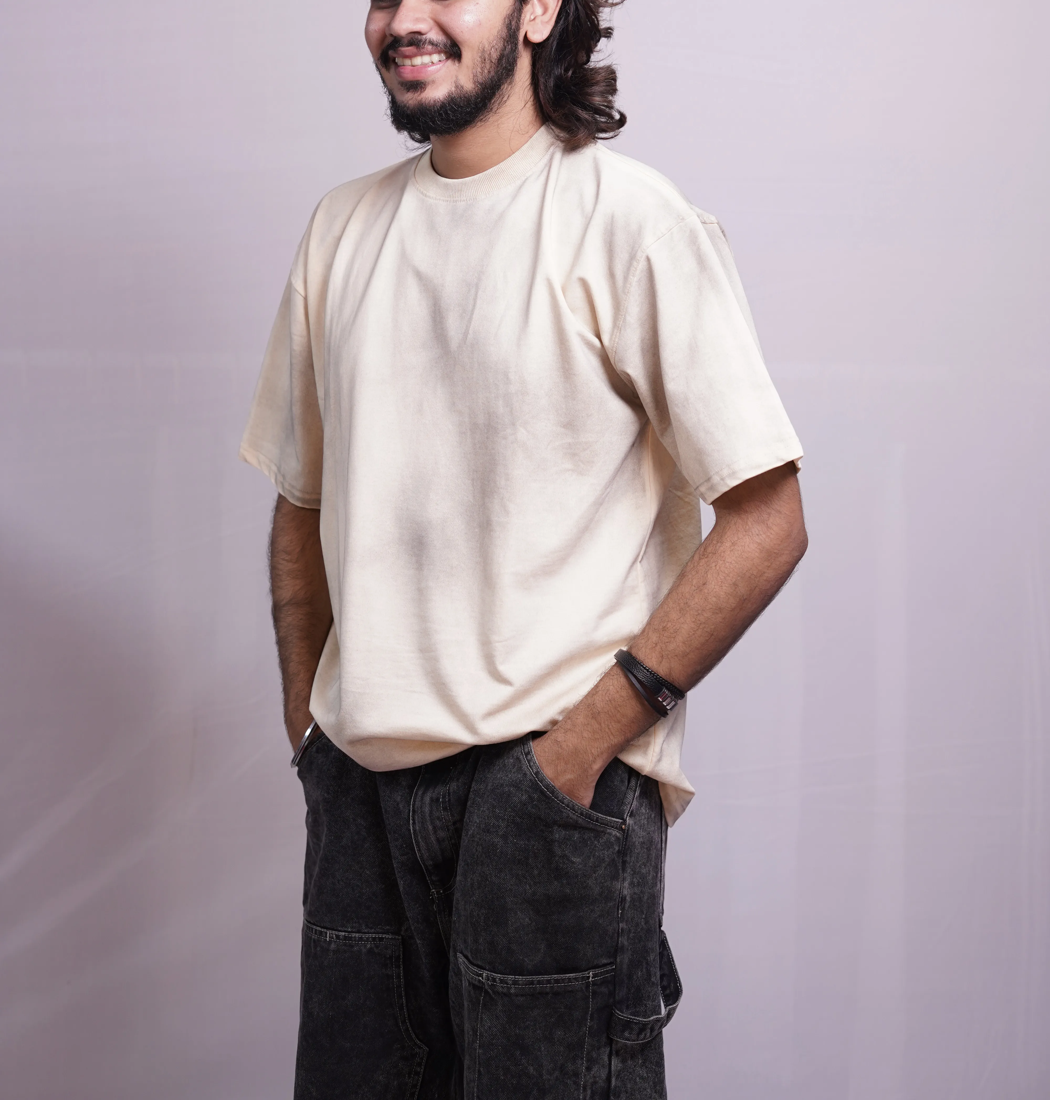 WASHED BEIGE OVERSIZED TEES, photo 2 of 4