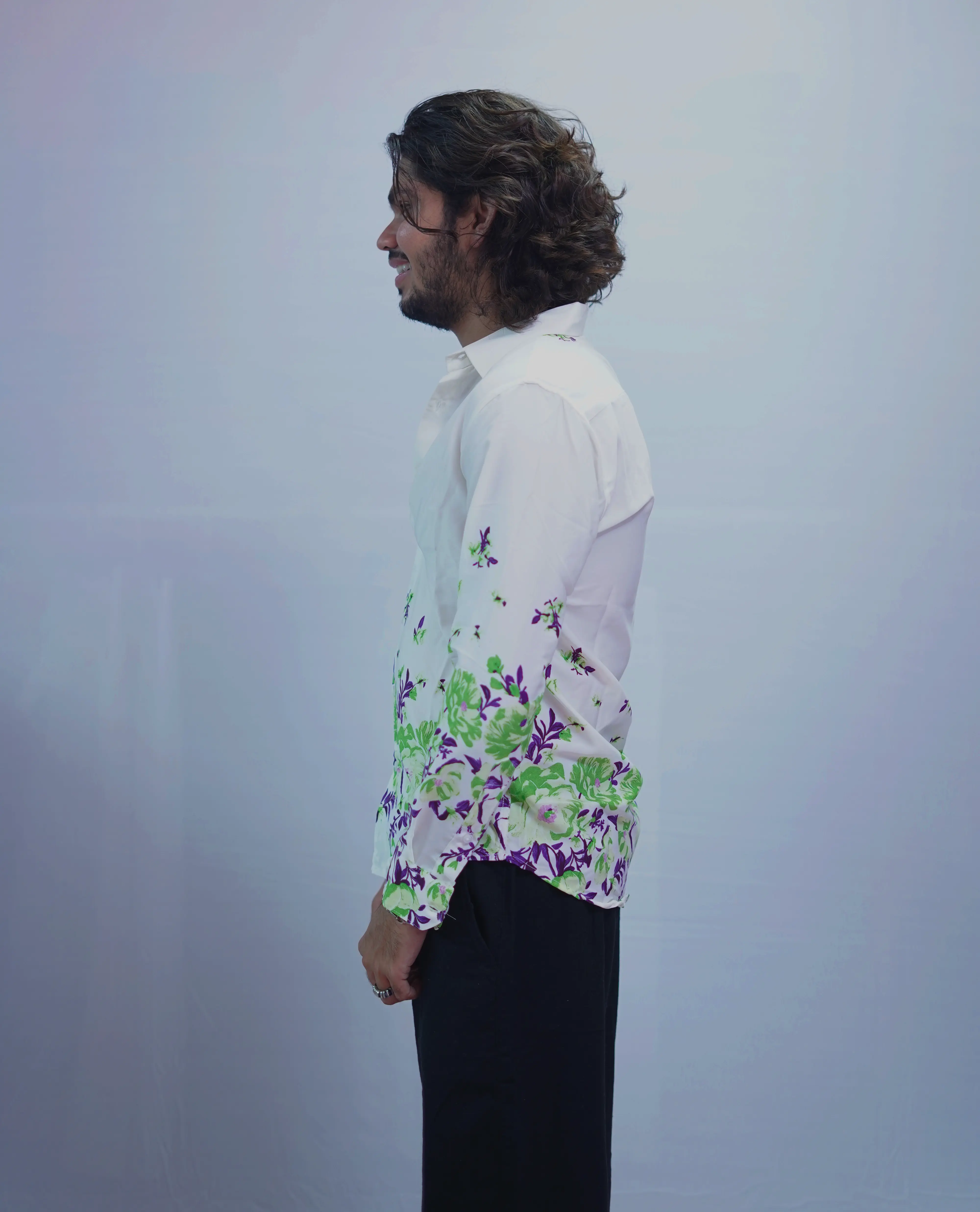 GREEN BOTTOM PRINTED SHIRT