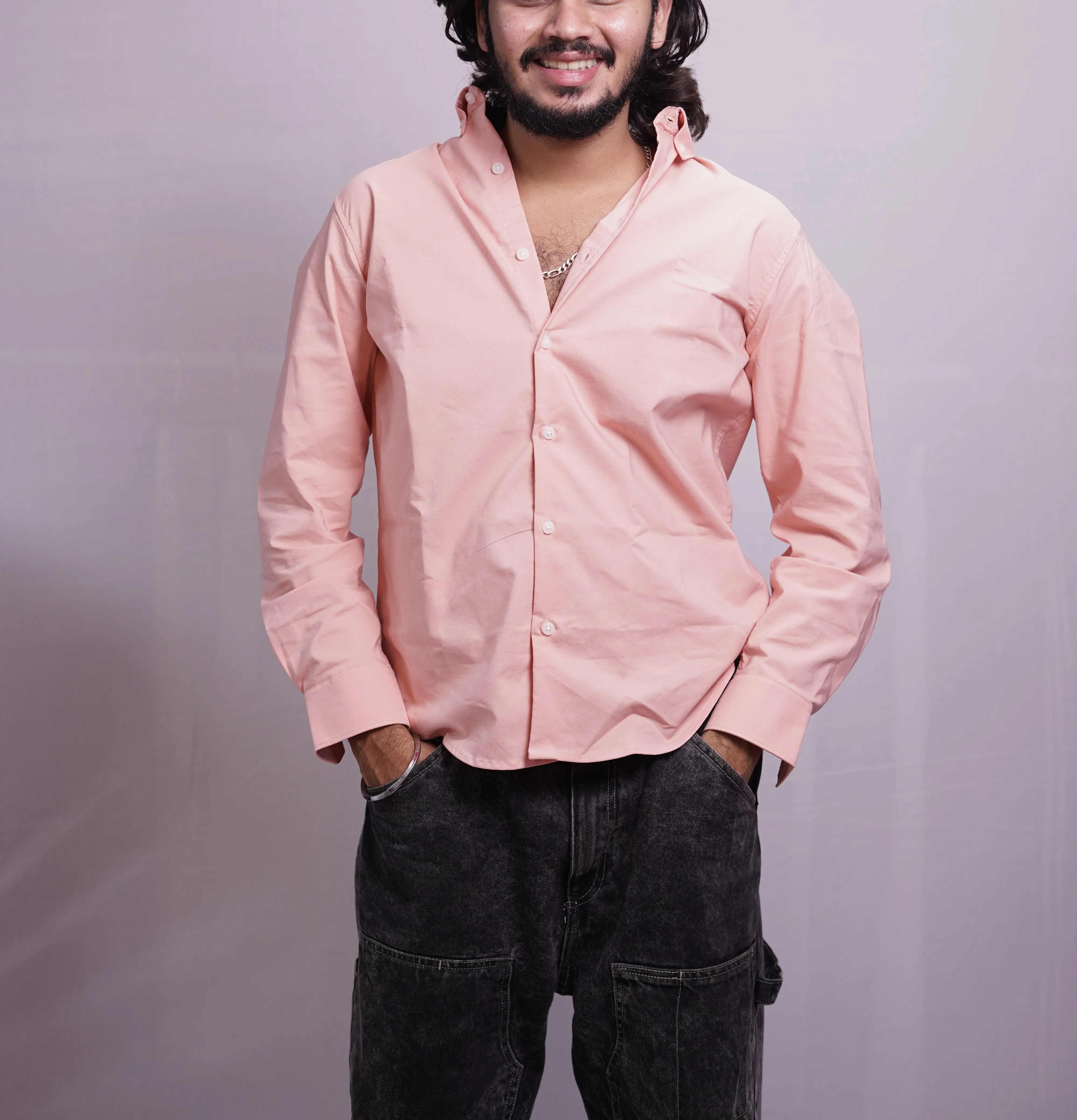 PINK LINEN PLAIN SHIRT, photo 2 of 4