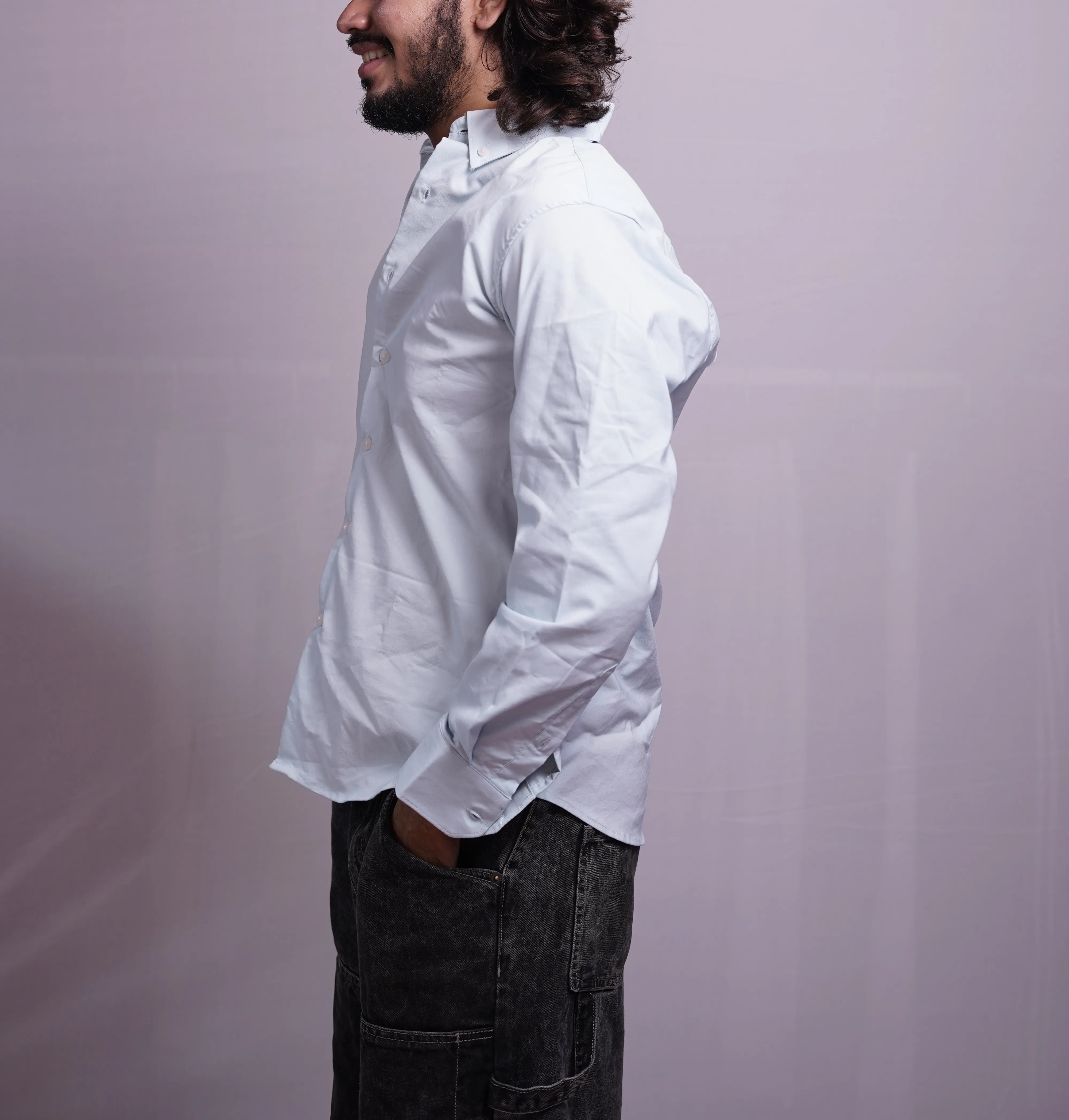 BLUE LINEN PLAIN SHIRT, photo 4 of 4