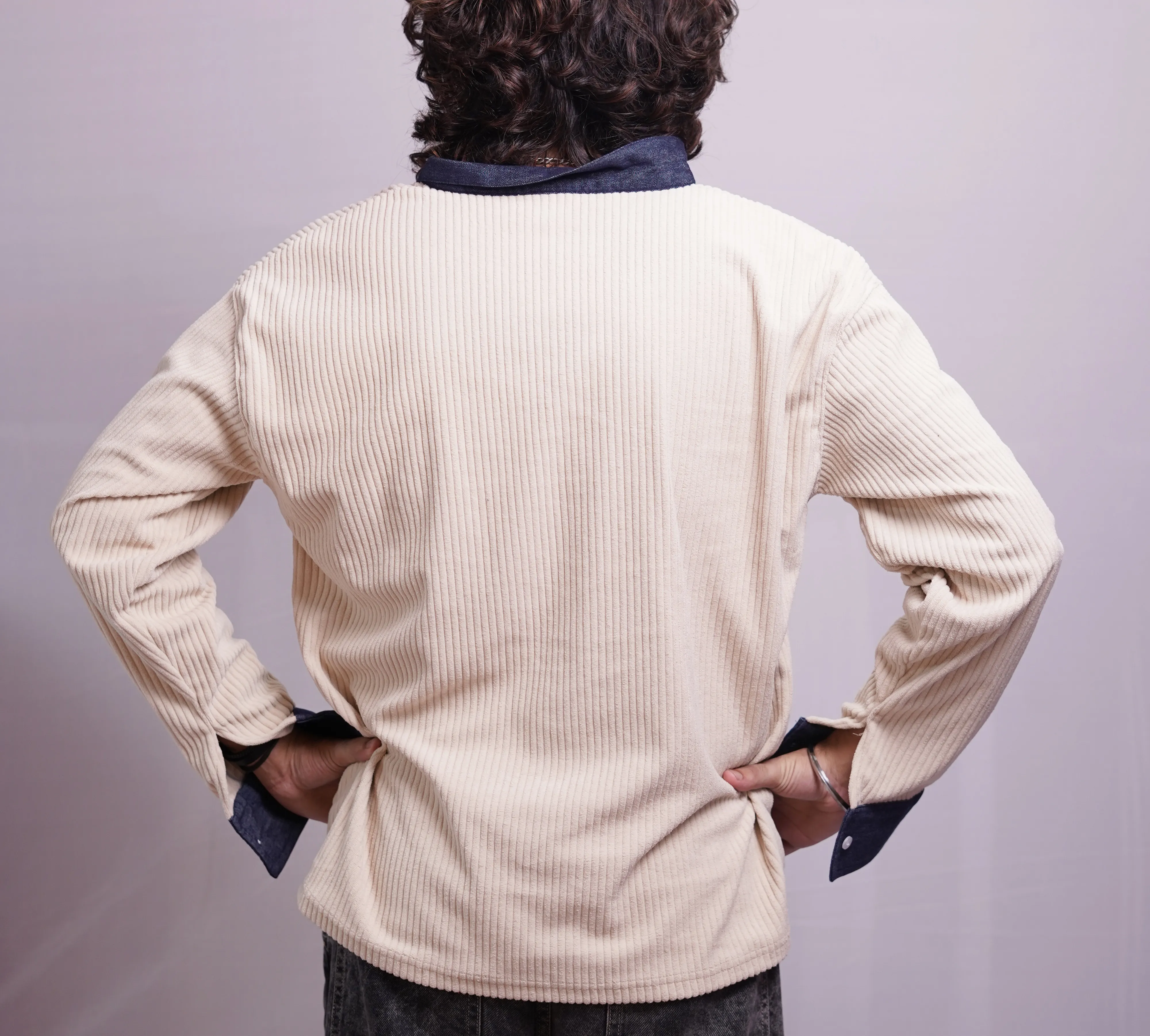 BEIGE V NECK DENIM TEES, photo 4 of 4