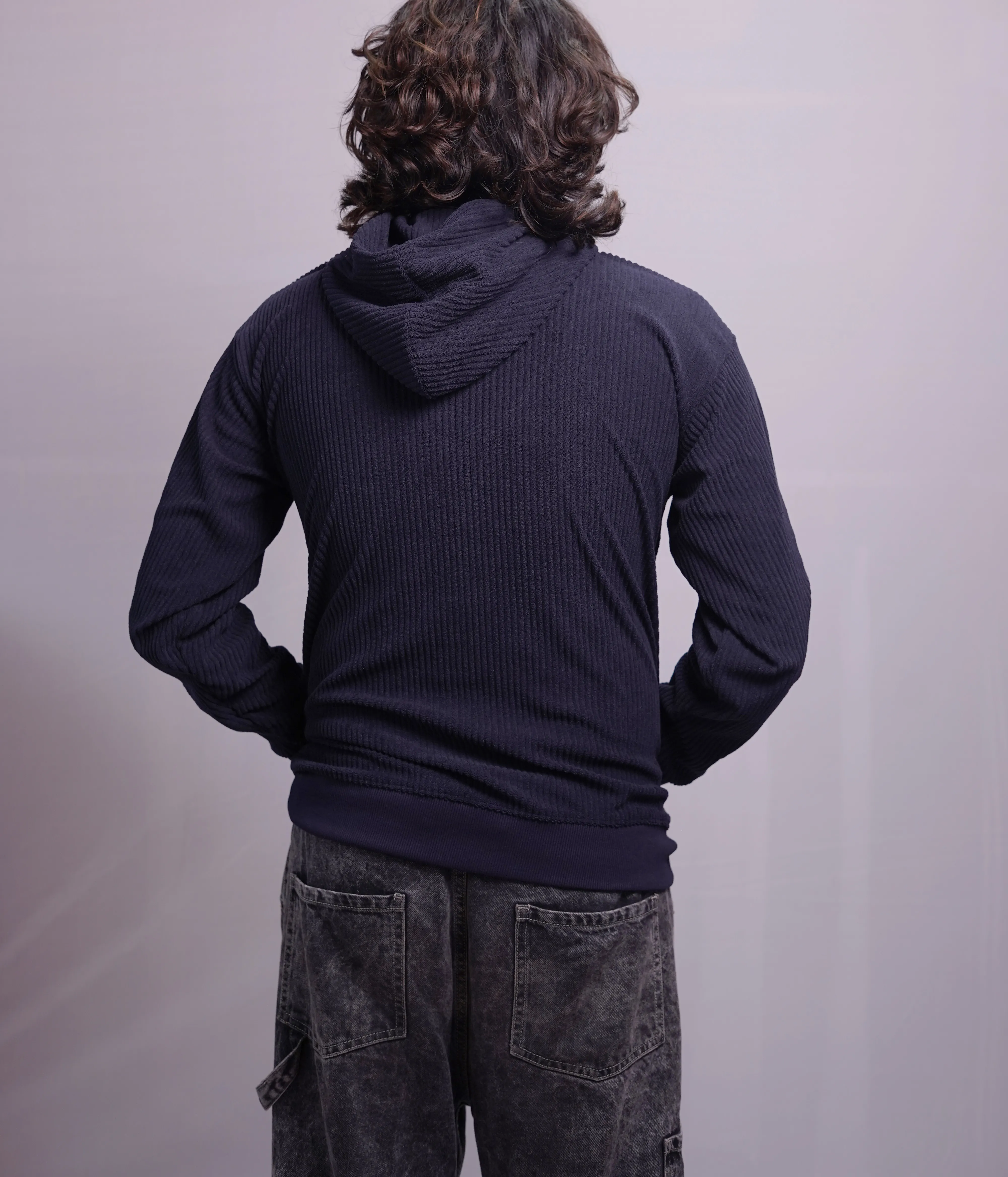SELF STRIPED OVERSIZED HOODIOE, photo 4 of 4