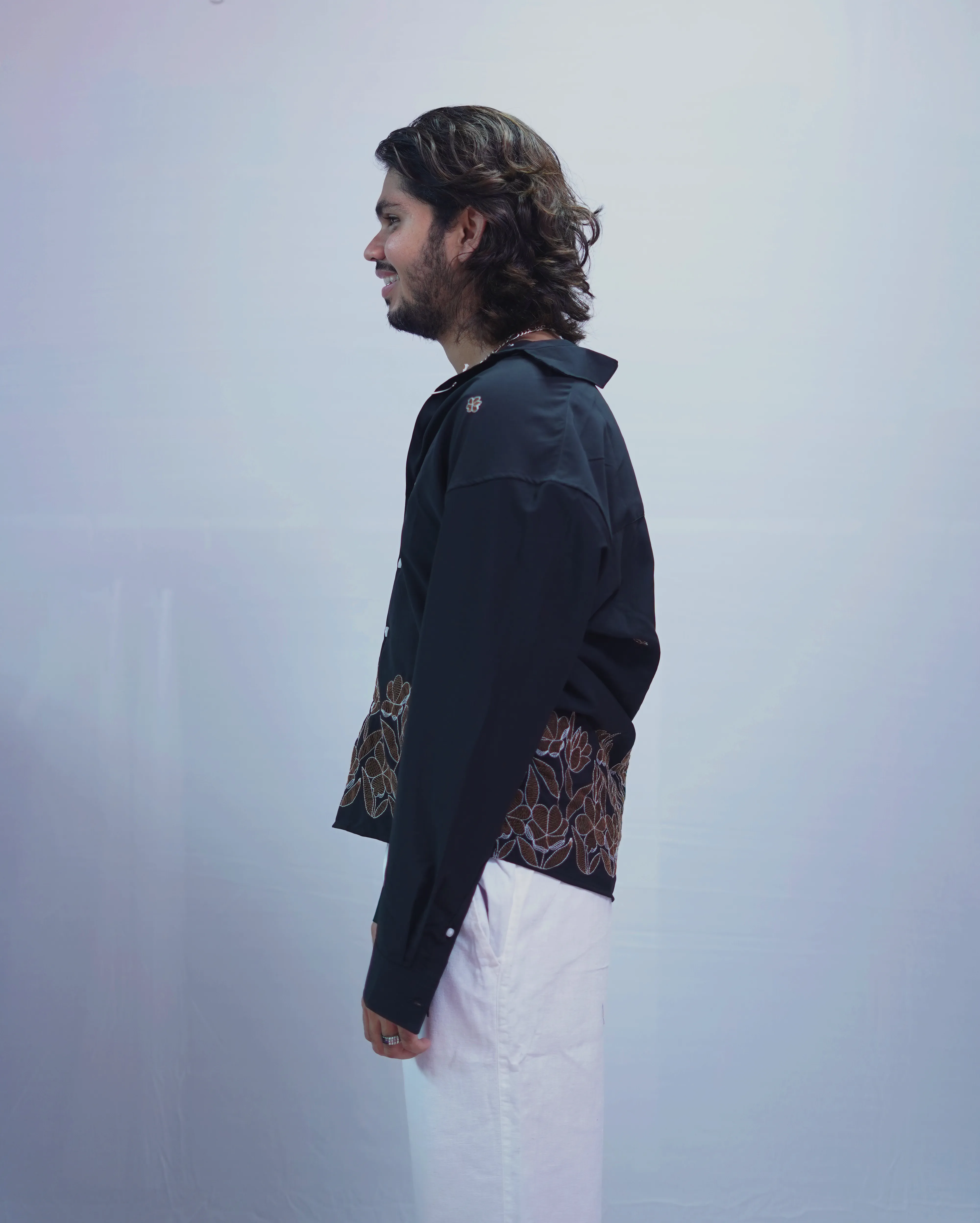JET BLACK EMBROIDERY SHIRT