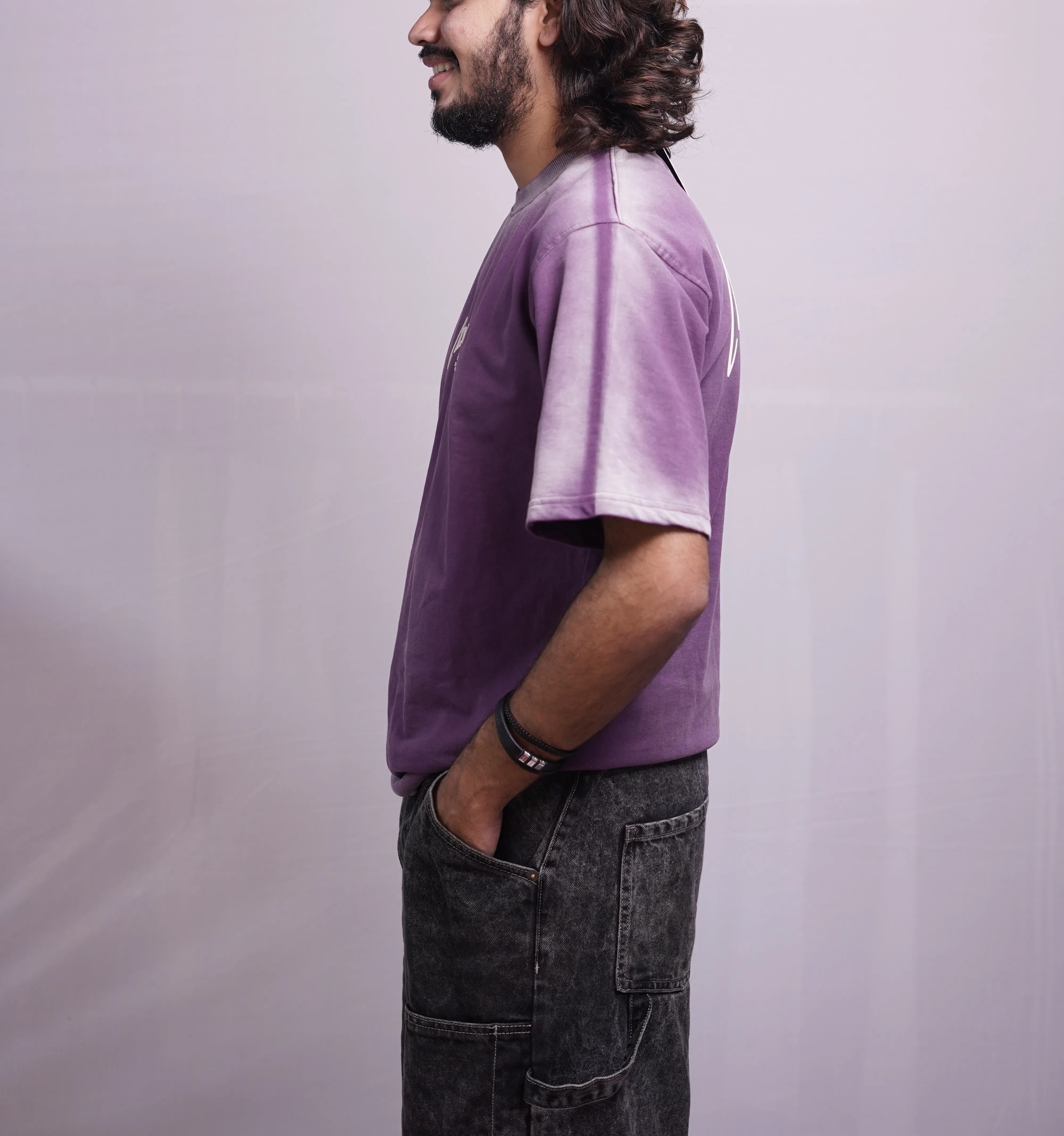 VIOLET SPRAY WASH OVERSIZED TEES, photo 3 of 4