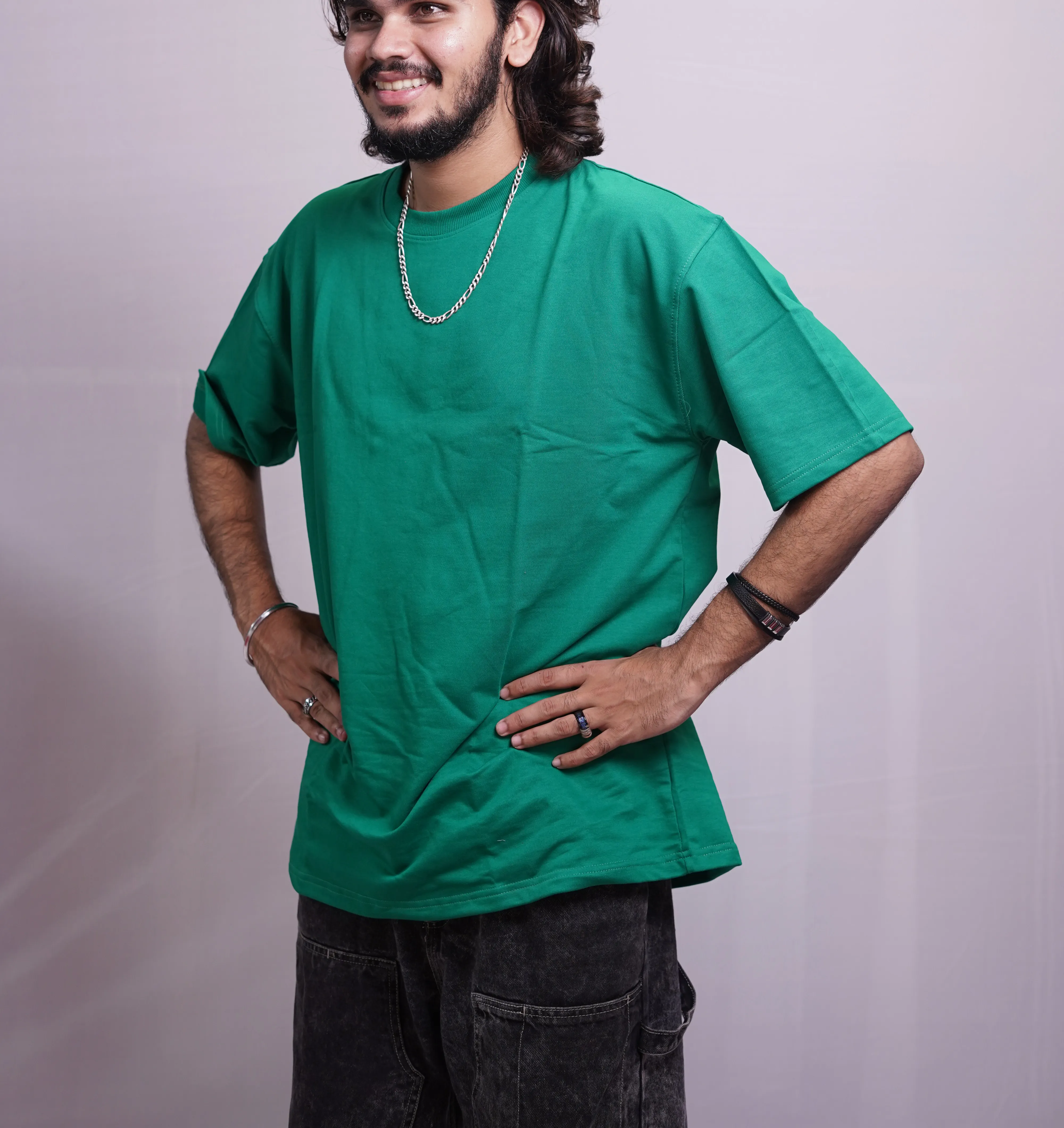 GREEN PLAIN OVERSIZED SHIRT, photo 1 of 3