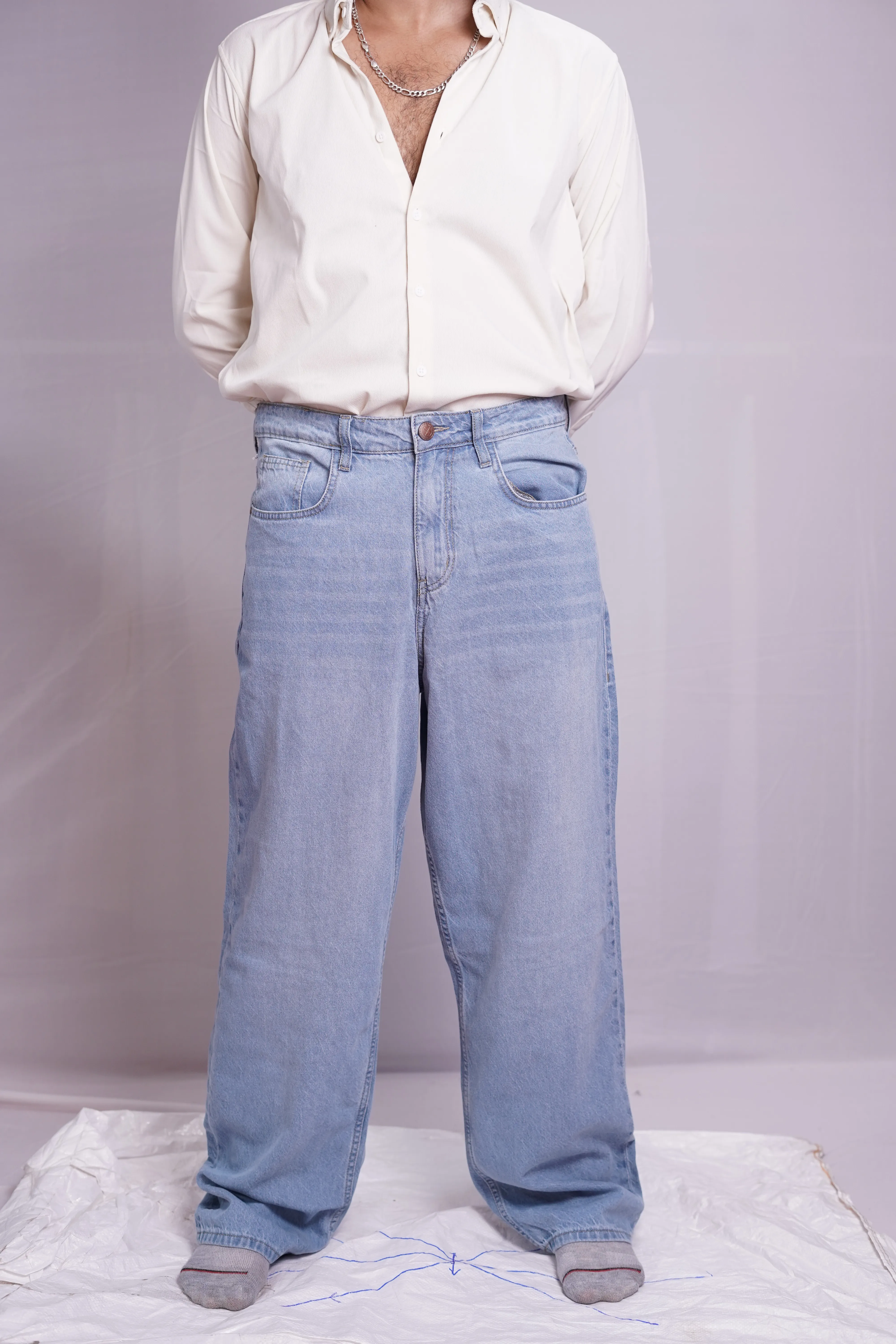ICE BLUE BAGGY DENIM PANT, photo 2 of 4