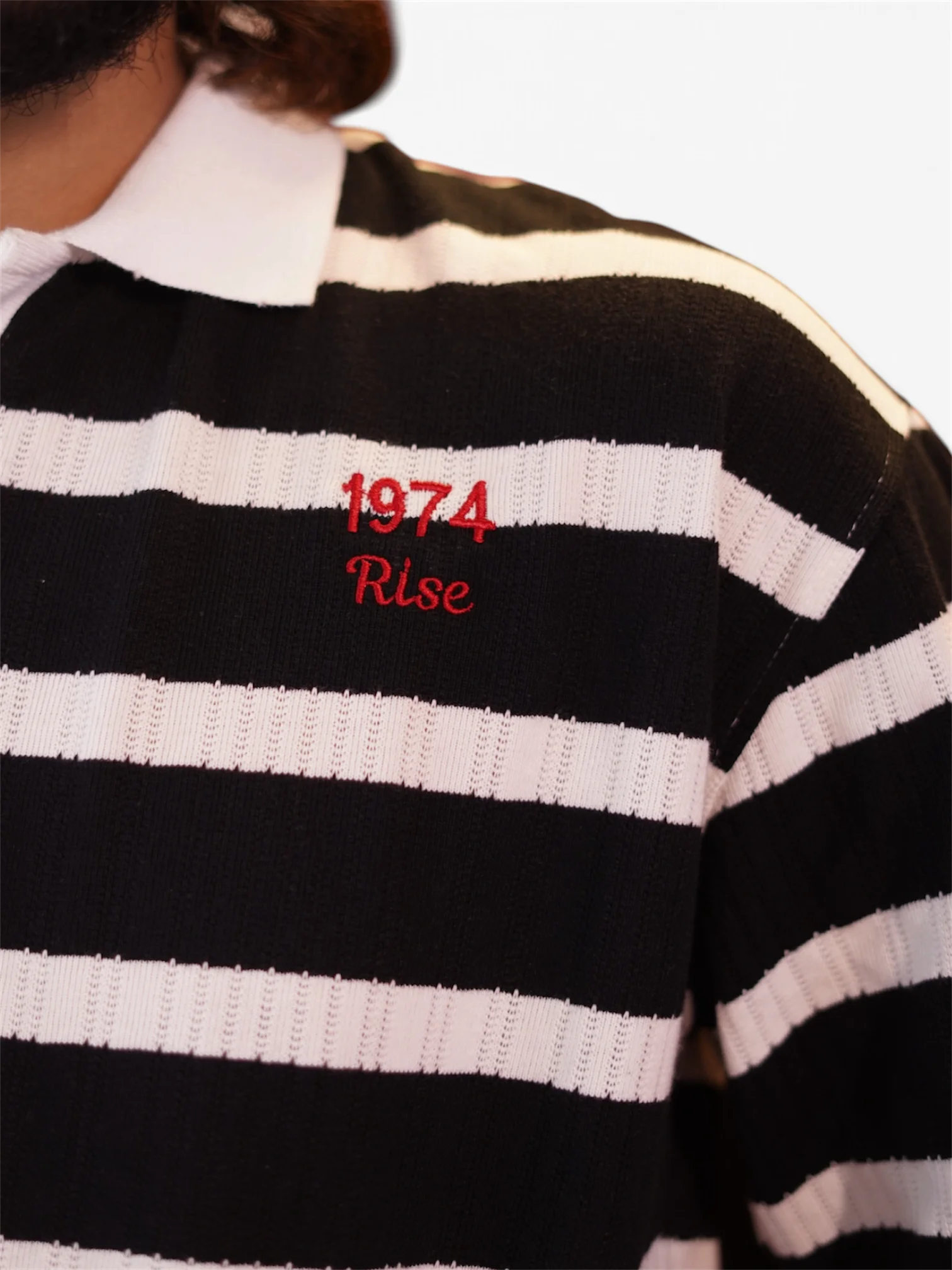 RETRO BLACK STRIPE POLO TEES, photo 2 of 2
