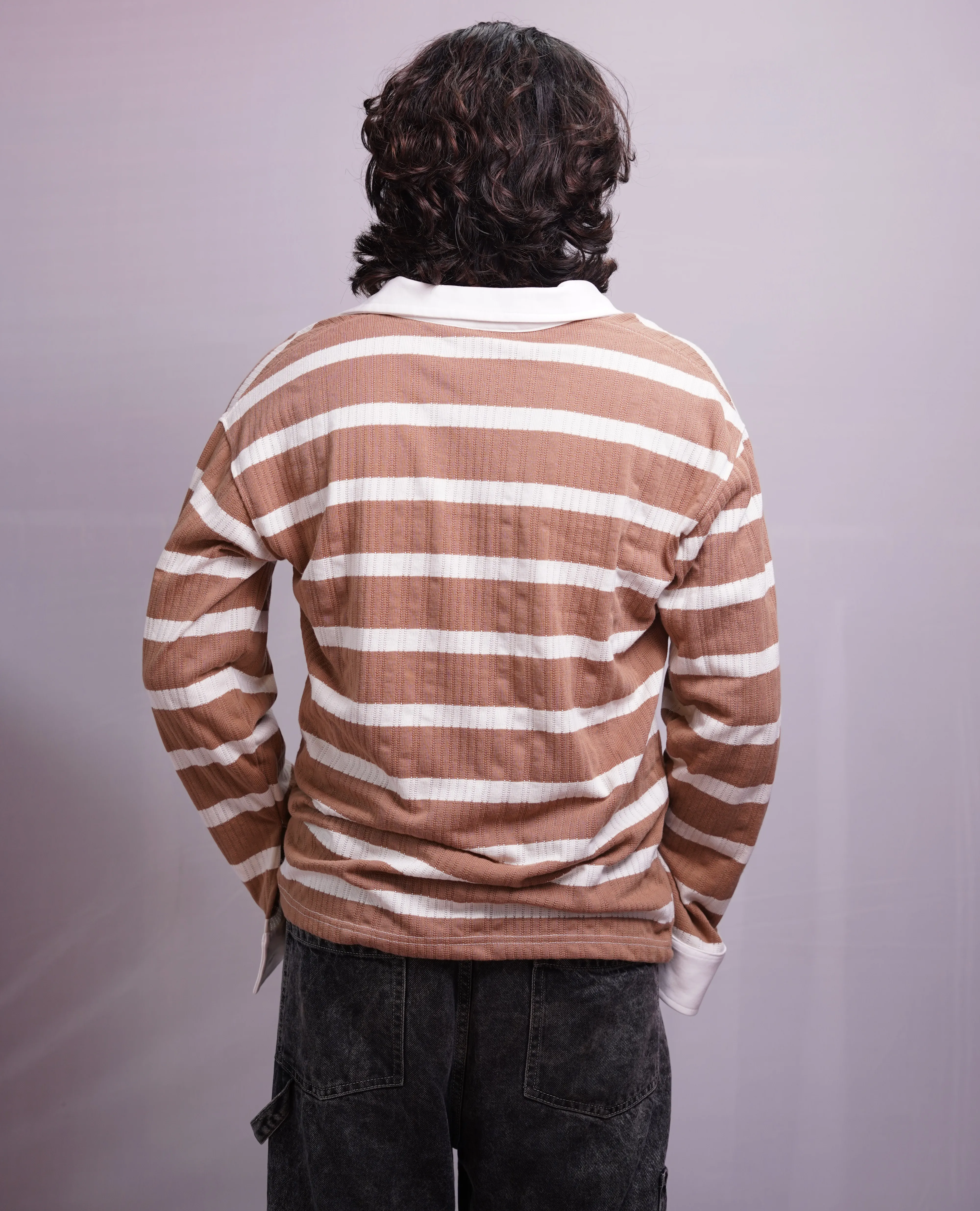 RUST ORANGE COLLAR FULLSLEEVE TEES, photo 4 of 4