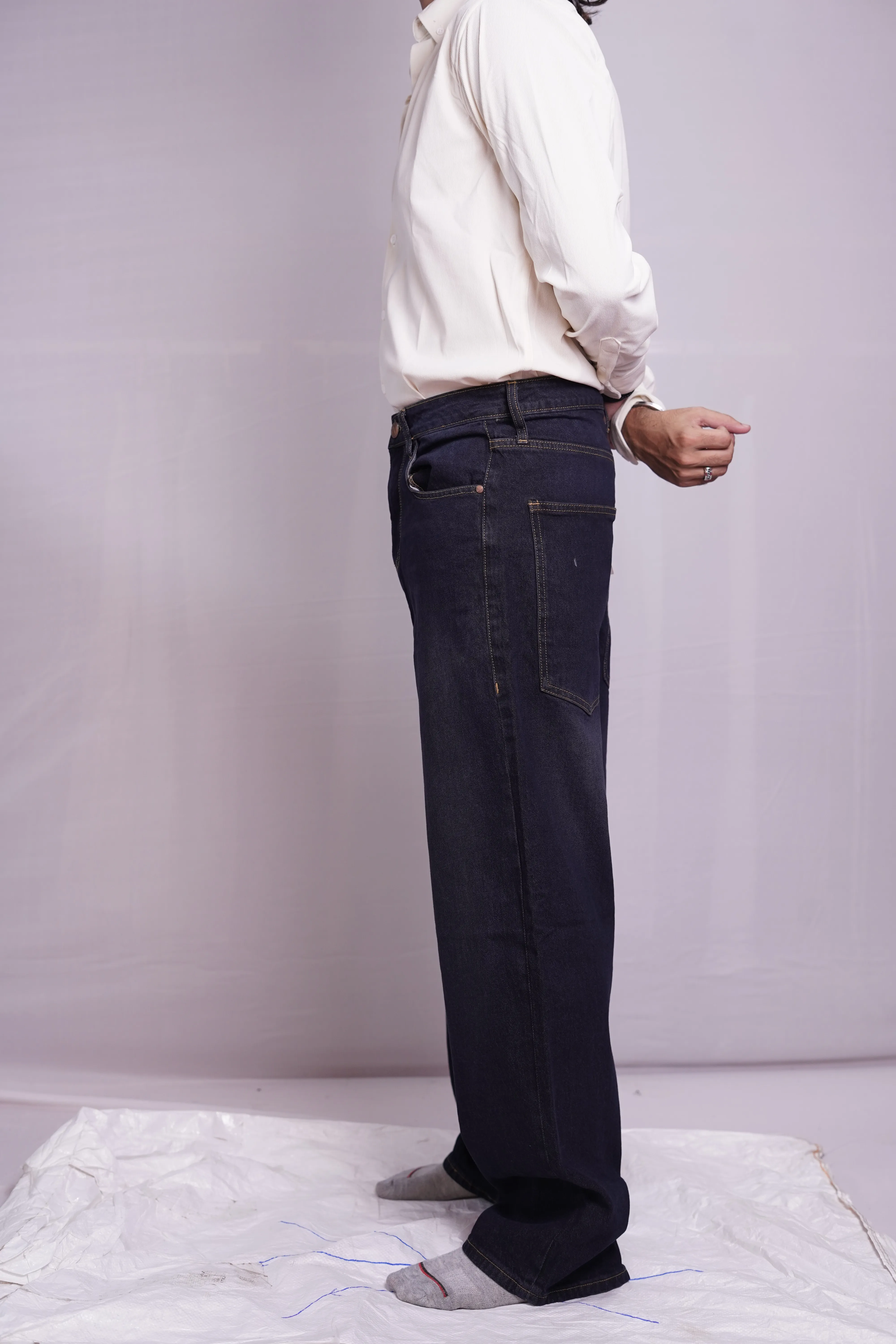 FADE DARK BLUE BAGGY DEMIN PANT, photo 3 of 4