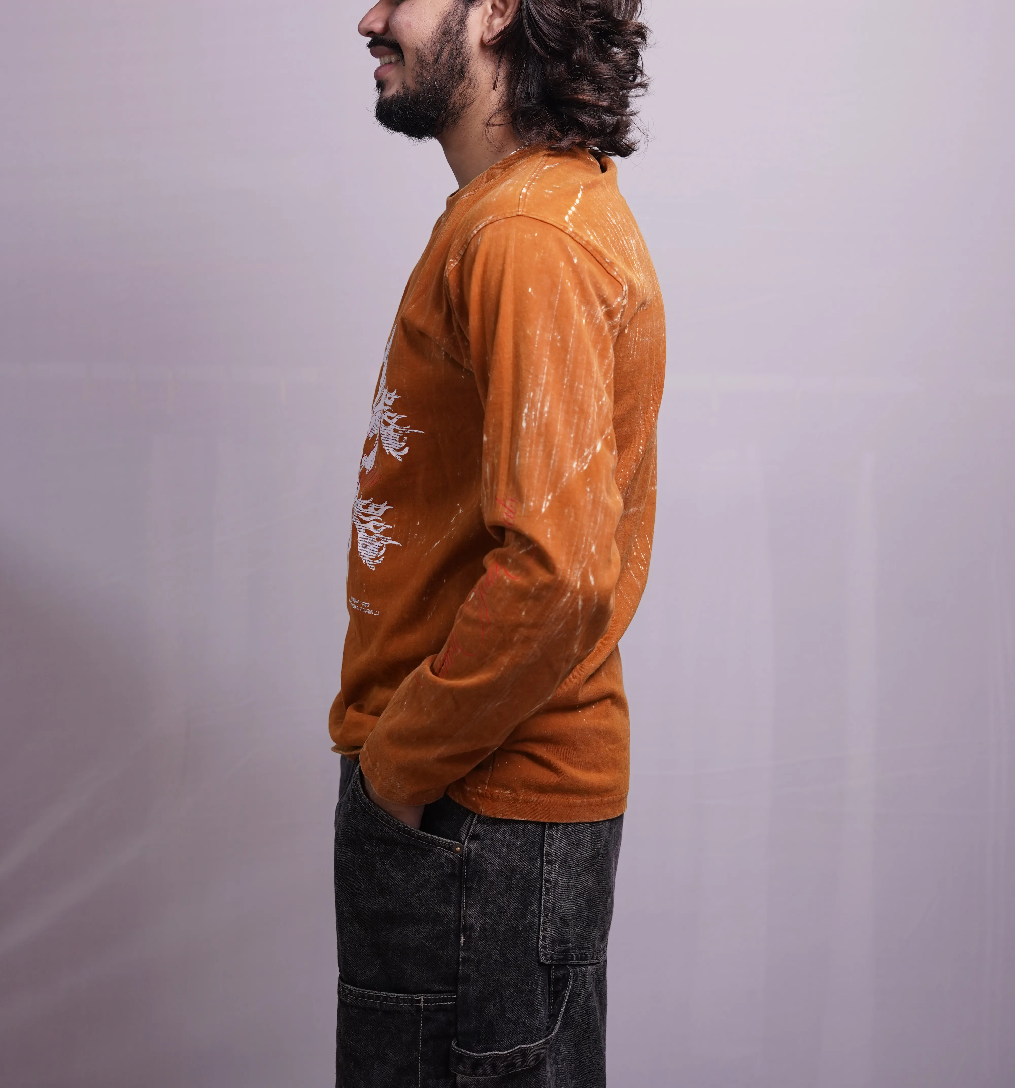 RUST ORANGE ACID WASH FULLSLEEVE, photo 3 of 4