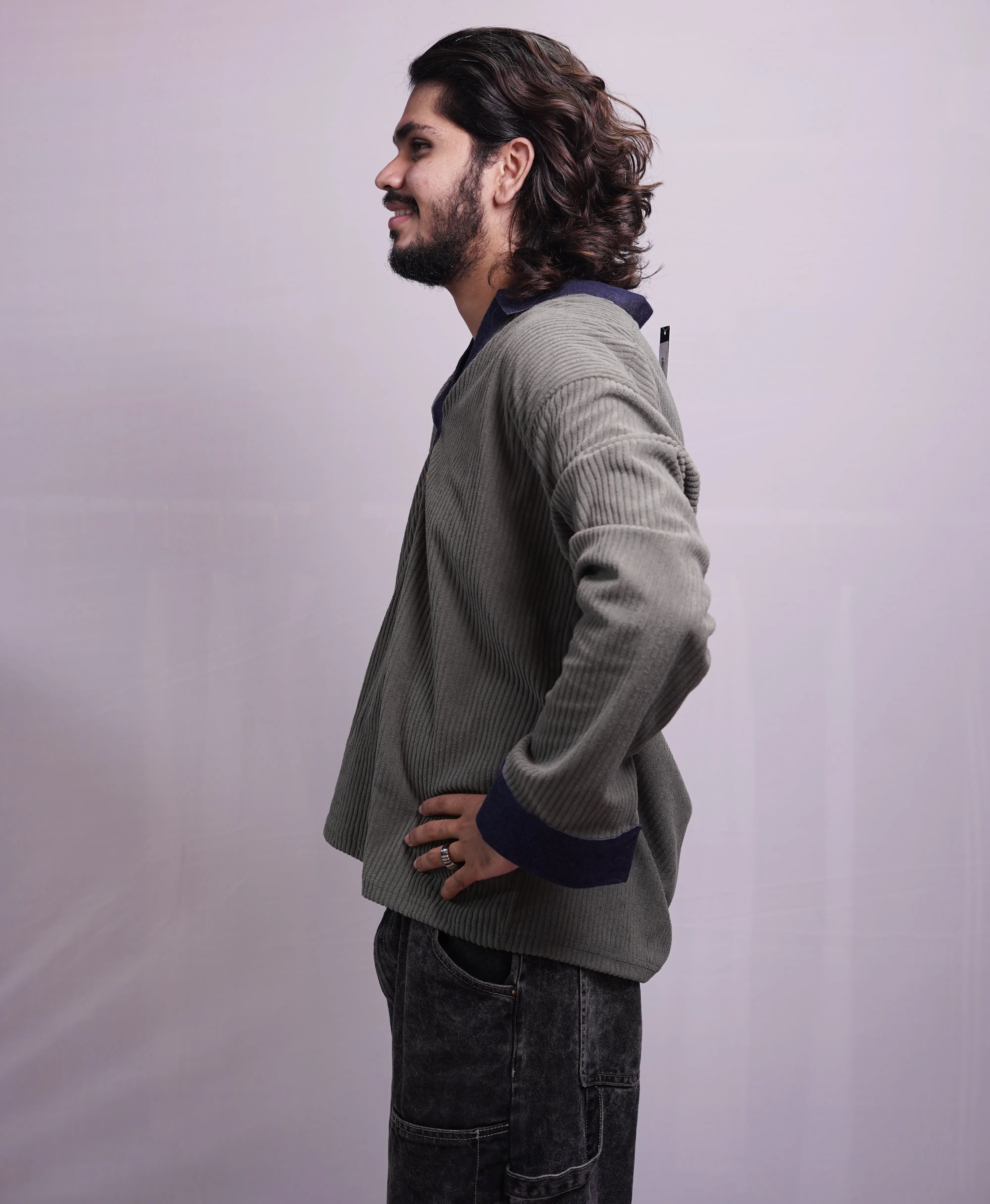 GREEN V NECK DENIM TEES, photo 3 of 4