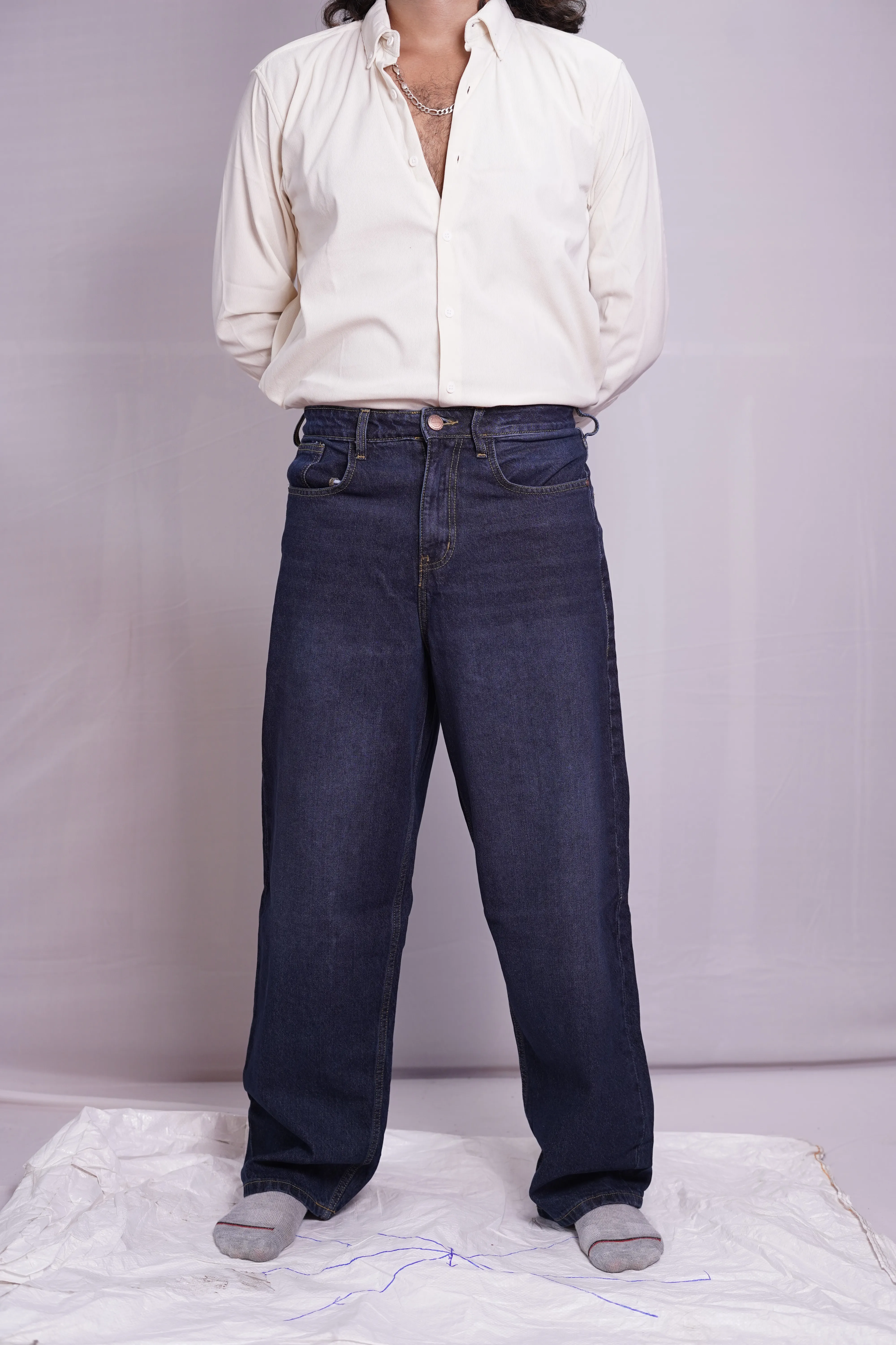 MIDNIGHT BLUE BAGGY DENIM PANT