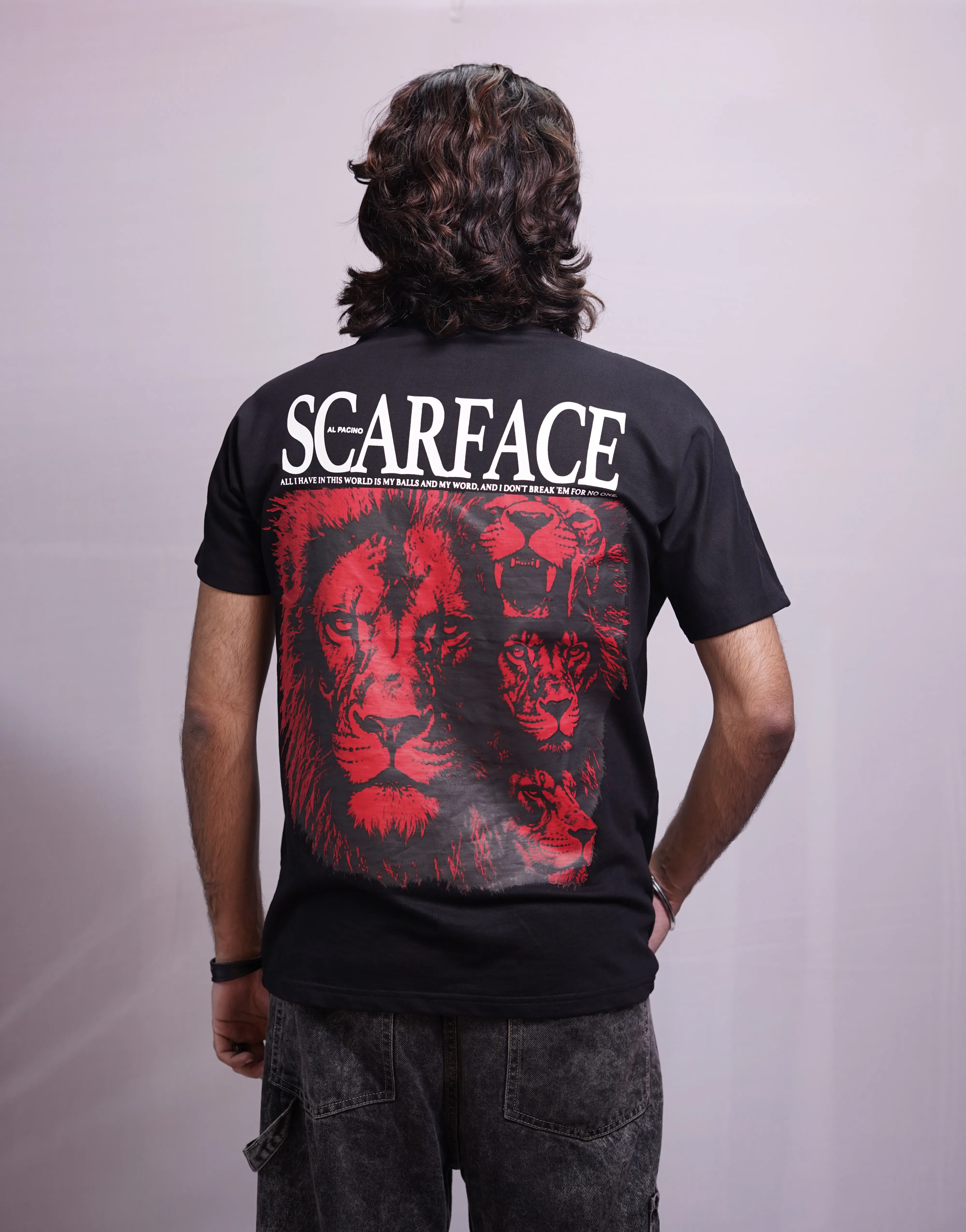 SCARE FACE BLACK OVERSIZED TSHIRT, photo 3 of 4