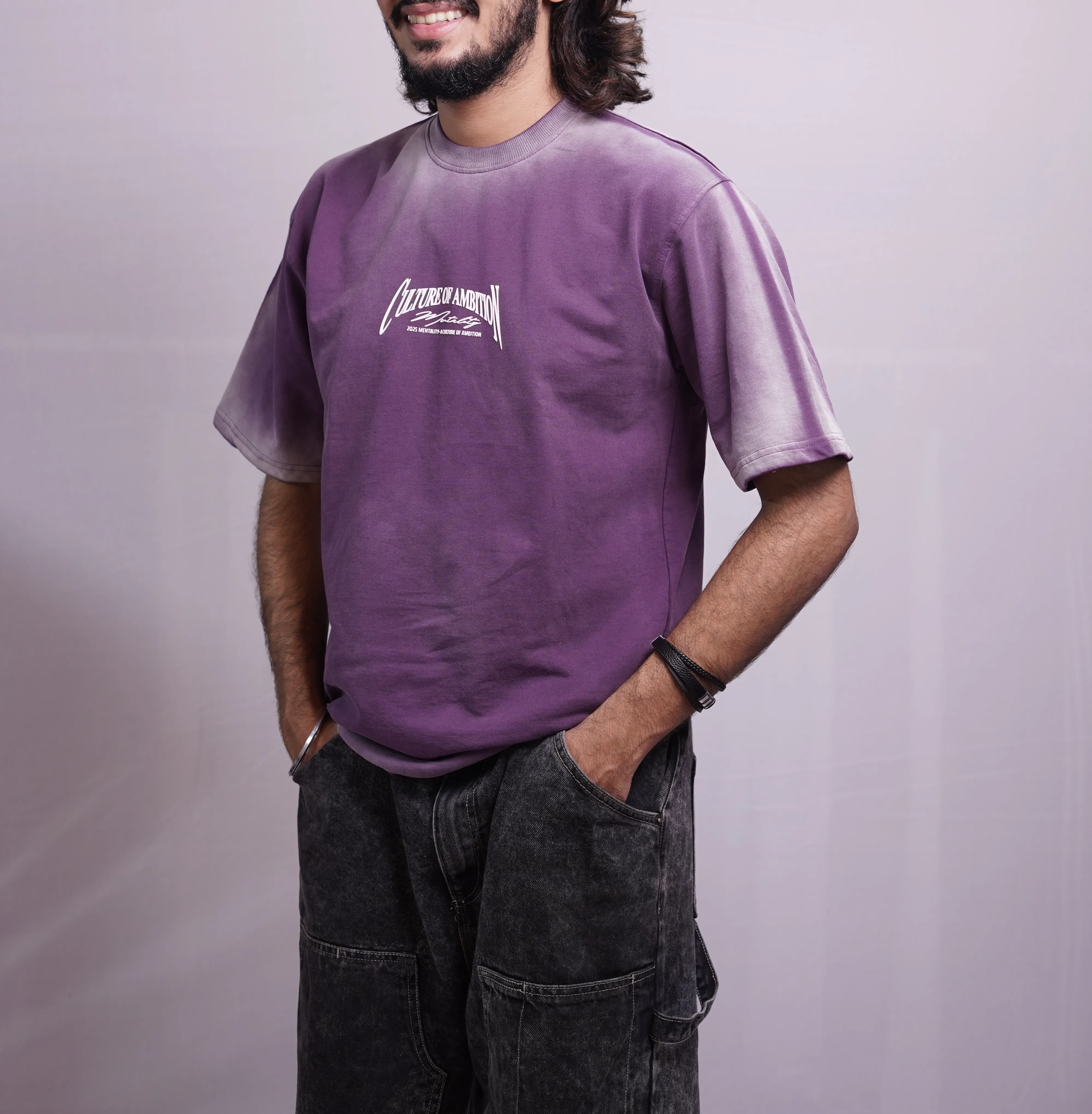 VIOLET SPRAY WASH OVERSIZED TEES, photo 1 of 4