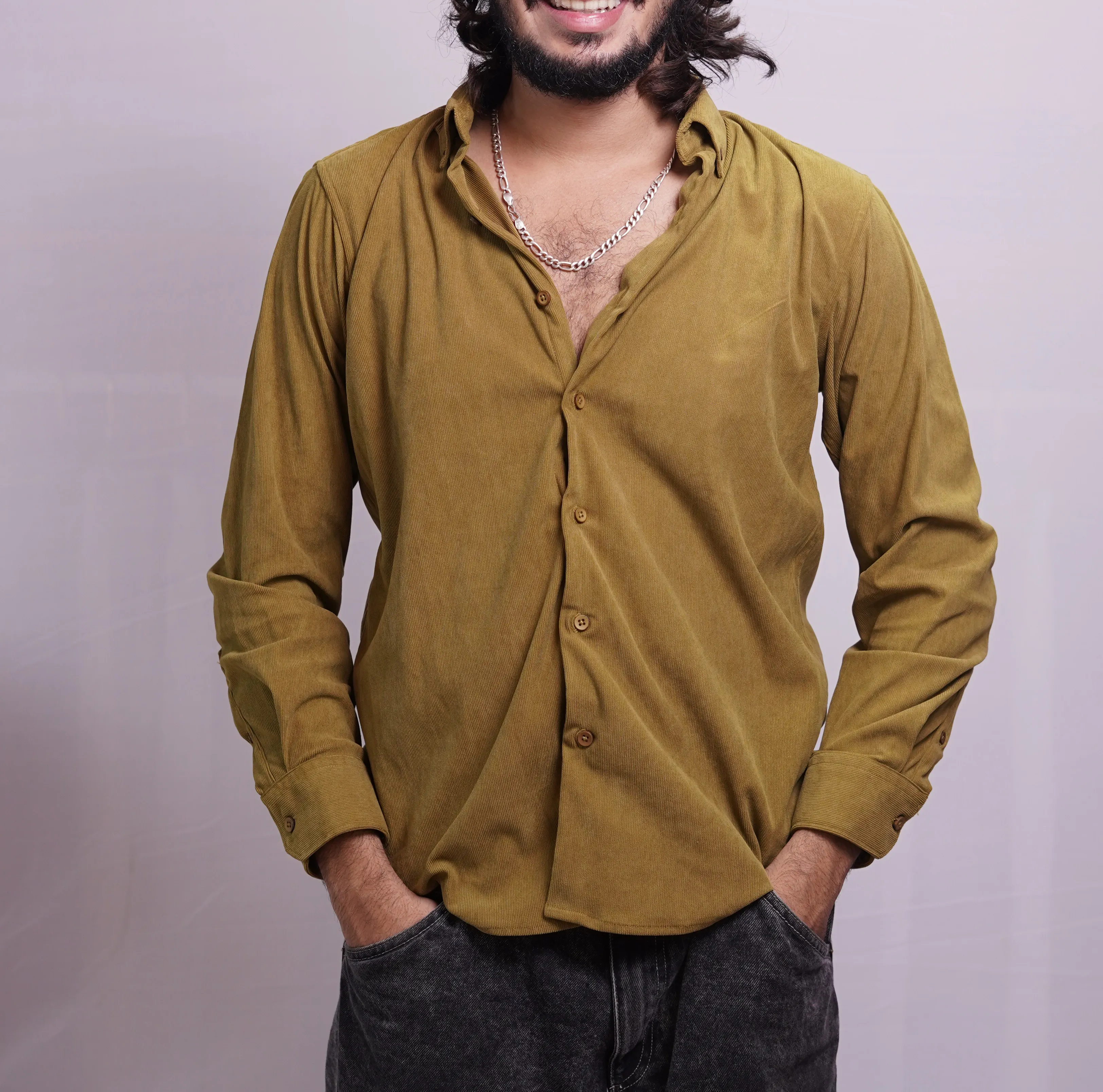 OLIVE CODROY SHIRT, photo 1 of 4