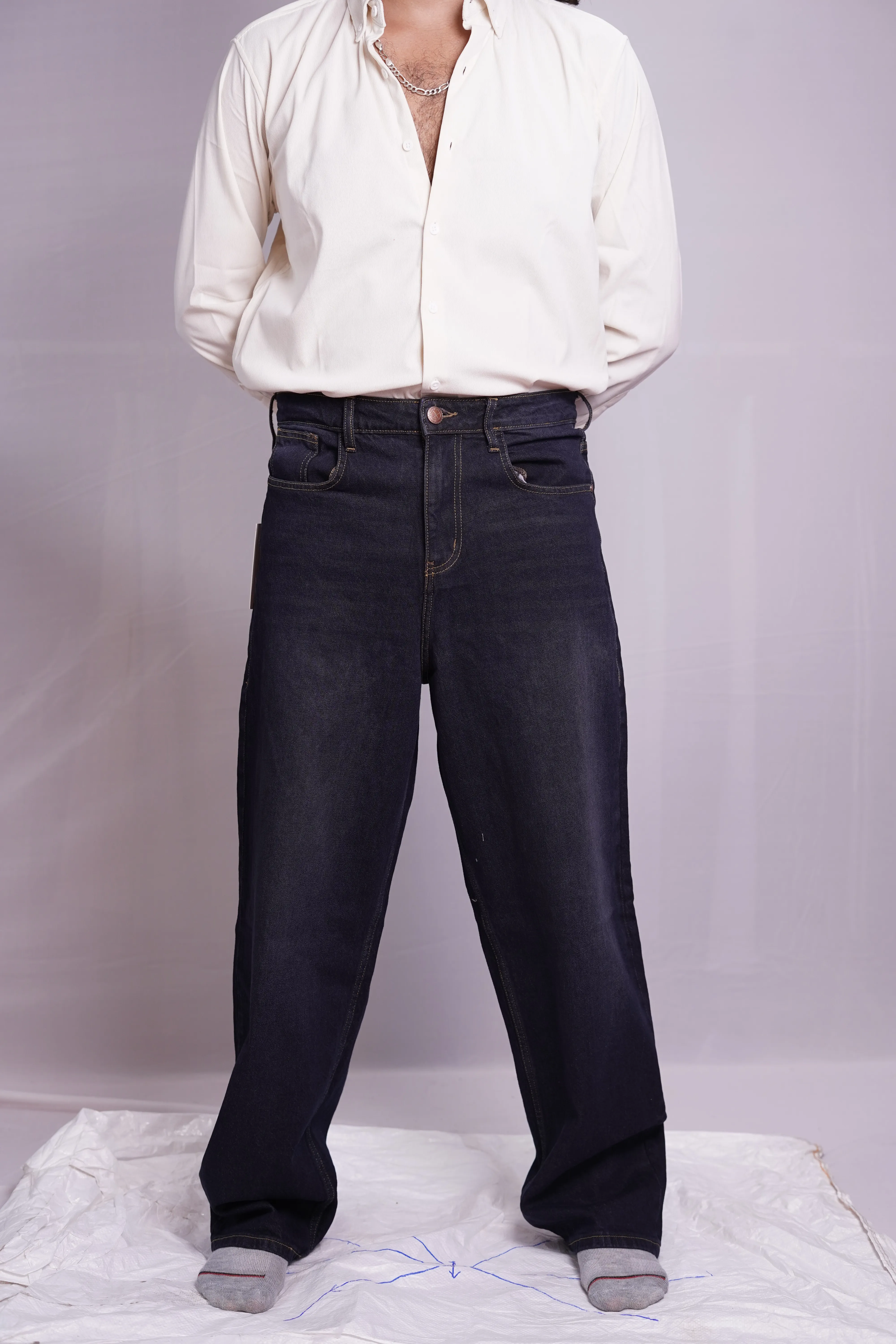 FADE DARK BLUE BAGGY DEMIN PANT