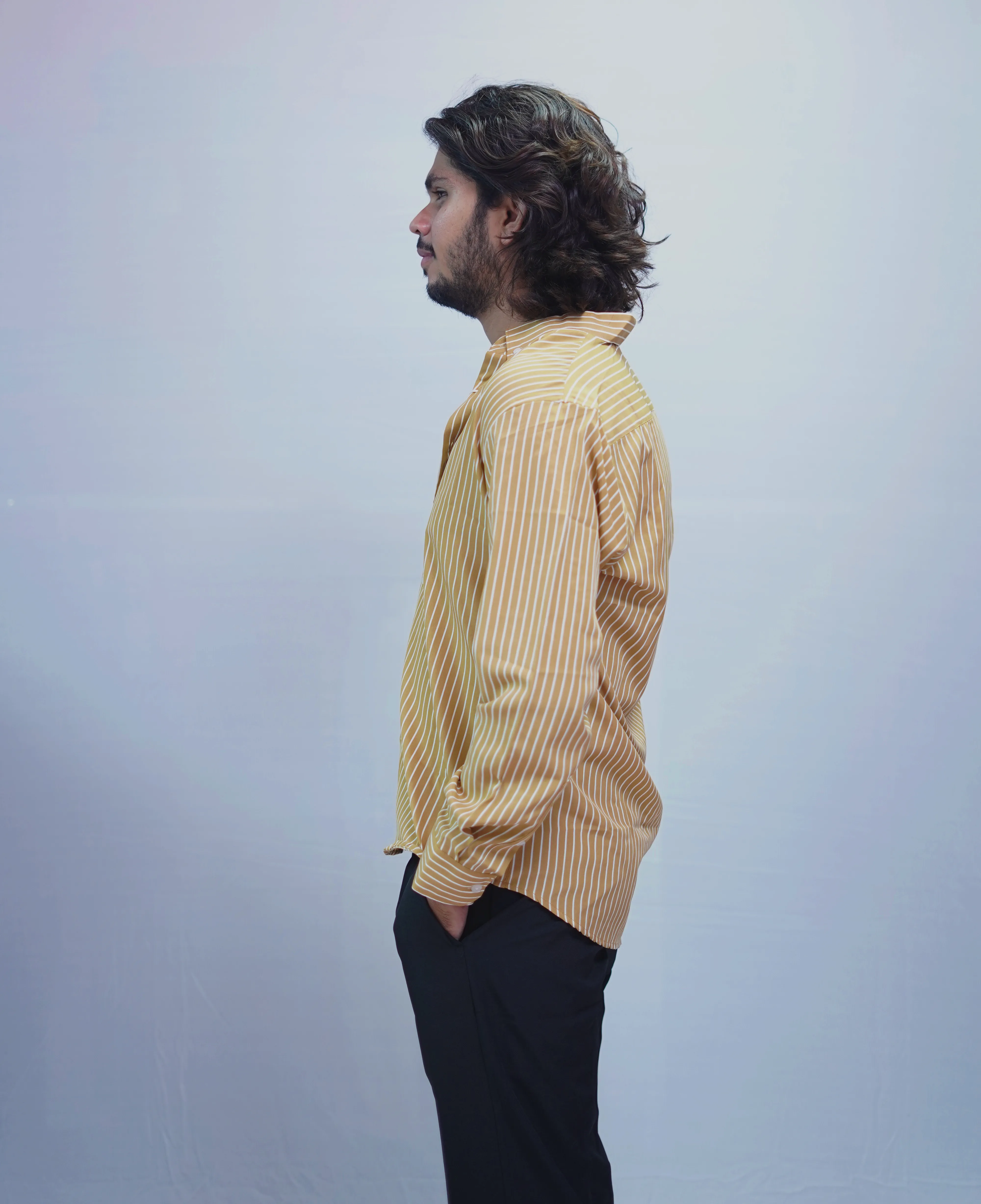 MUSTARD YELLOW STRIPES SHIRT