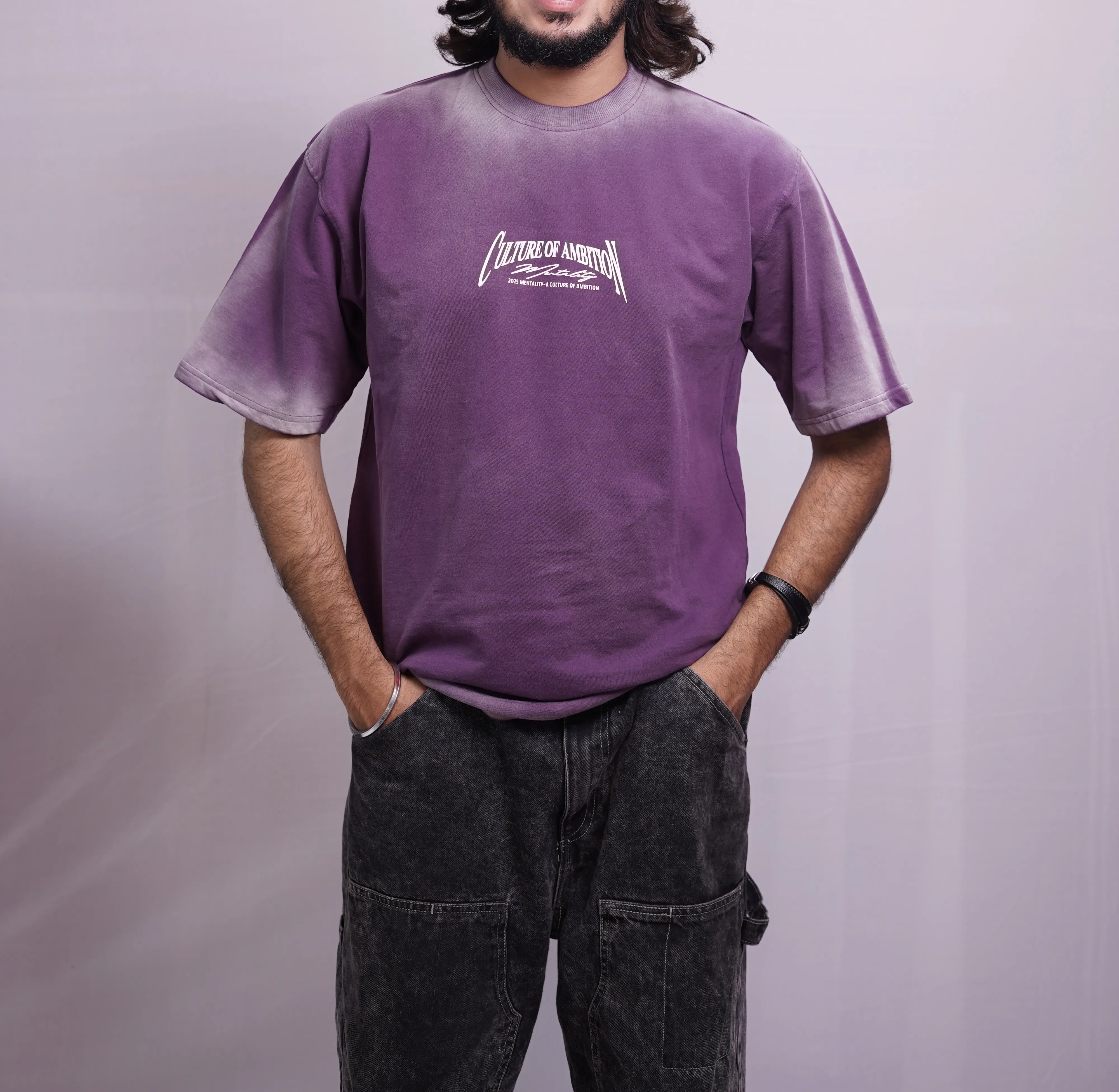 VIOLET SPRAY WASH OVERSIZED TEES, photo 2 of 4