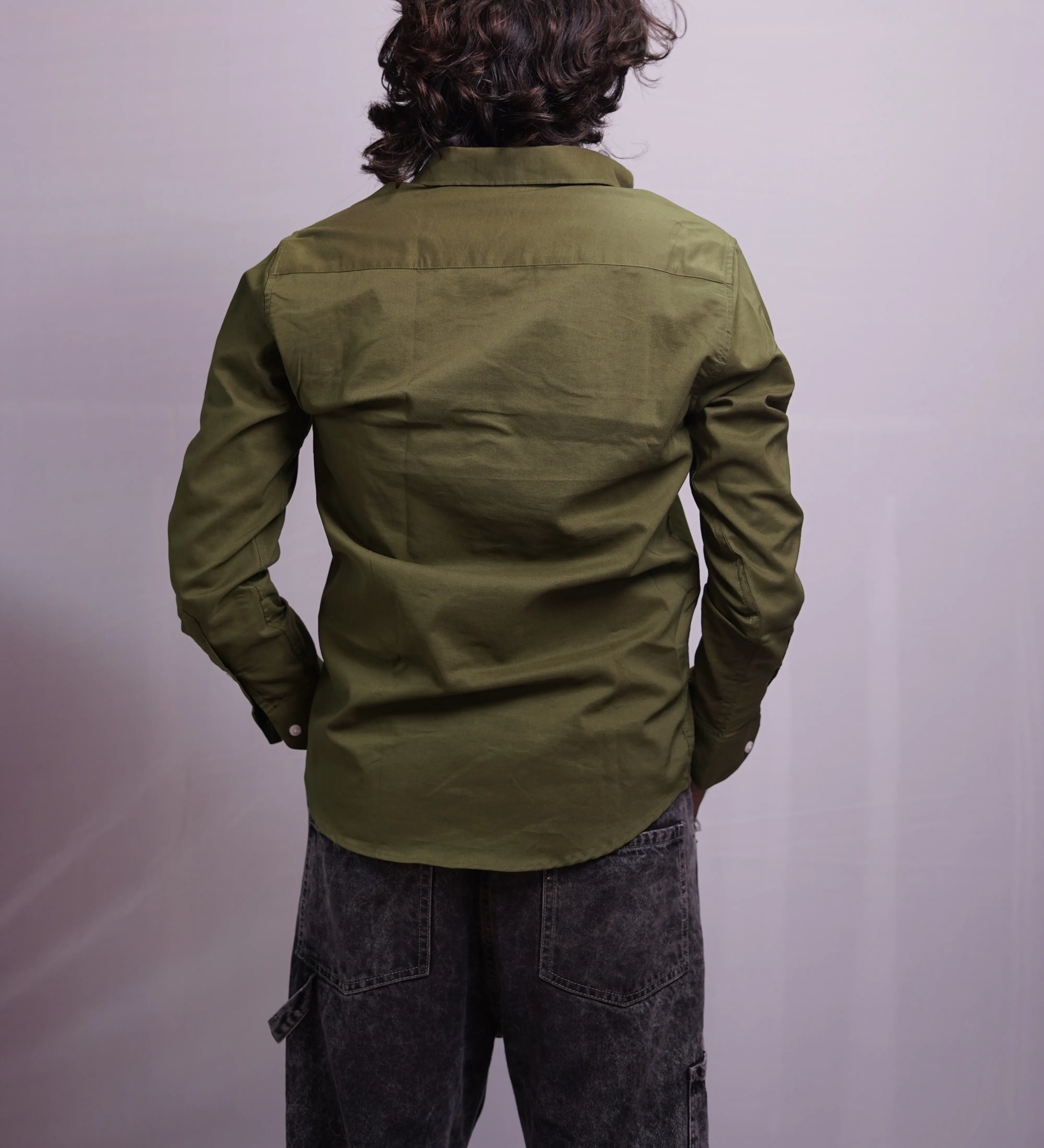 OLIVE GREEN PLAIN SHIRT, photo 4 of 4