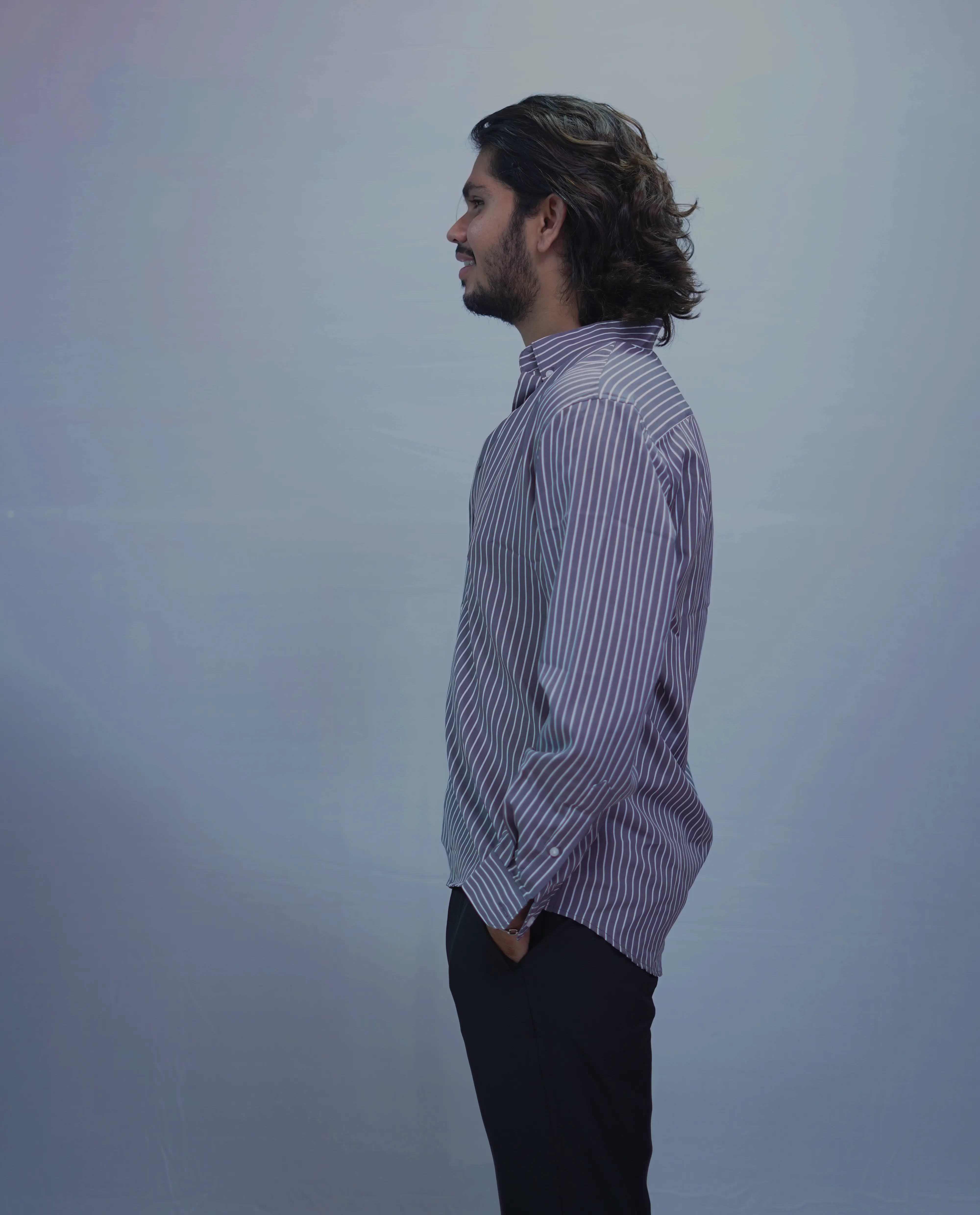 SMOKY GREY STRIPES SHIRT