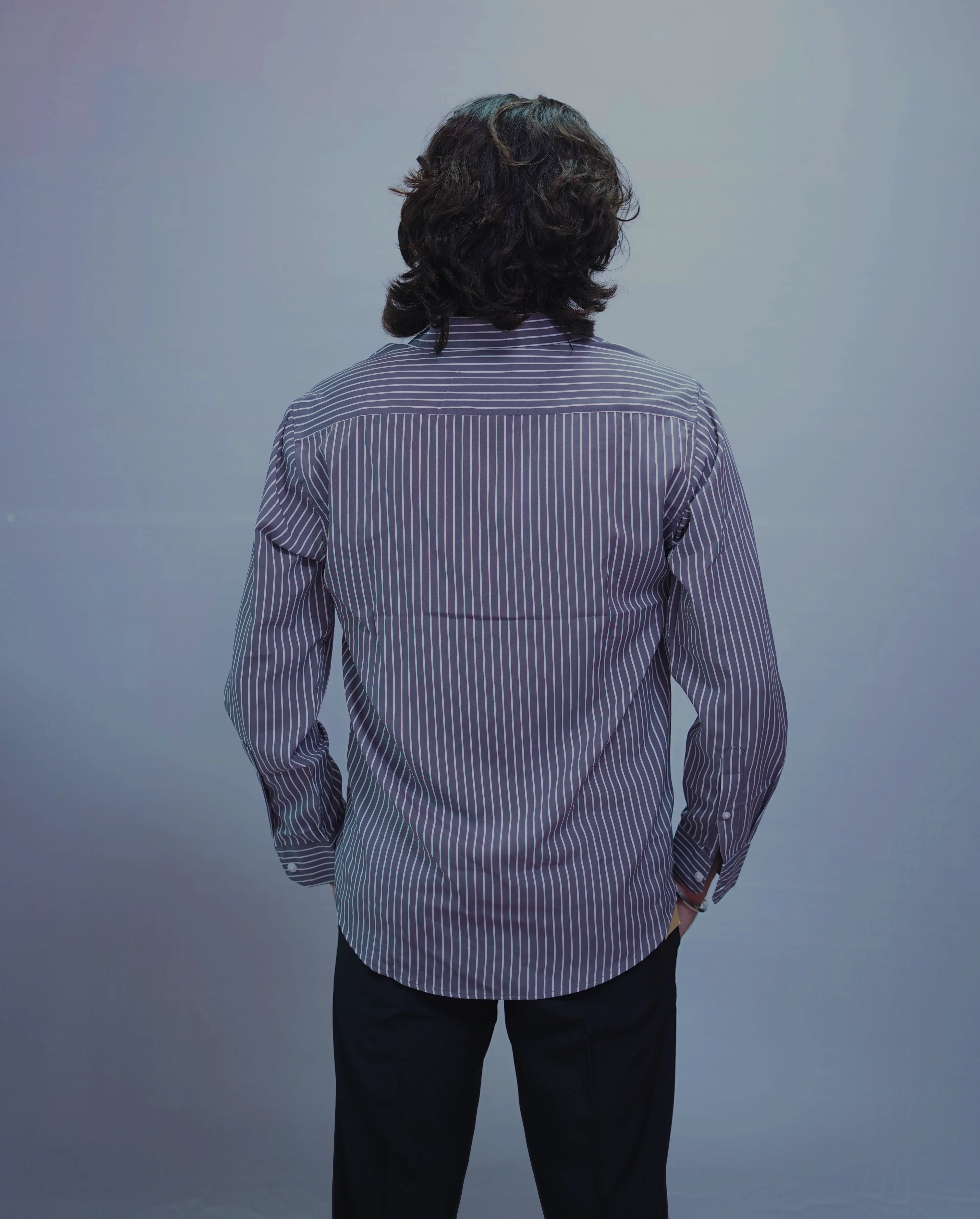 SMOKY GREY STRIPES SHIRT